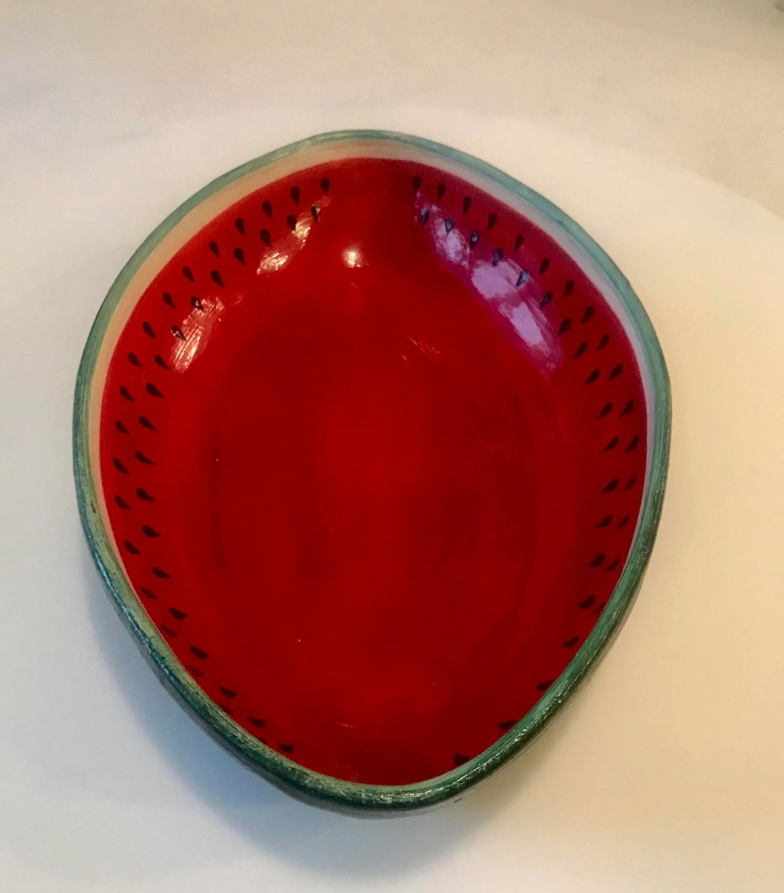 1970's Trompe-l'Oeil Folk Art Watermelon Bowl - 11