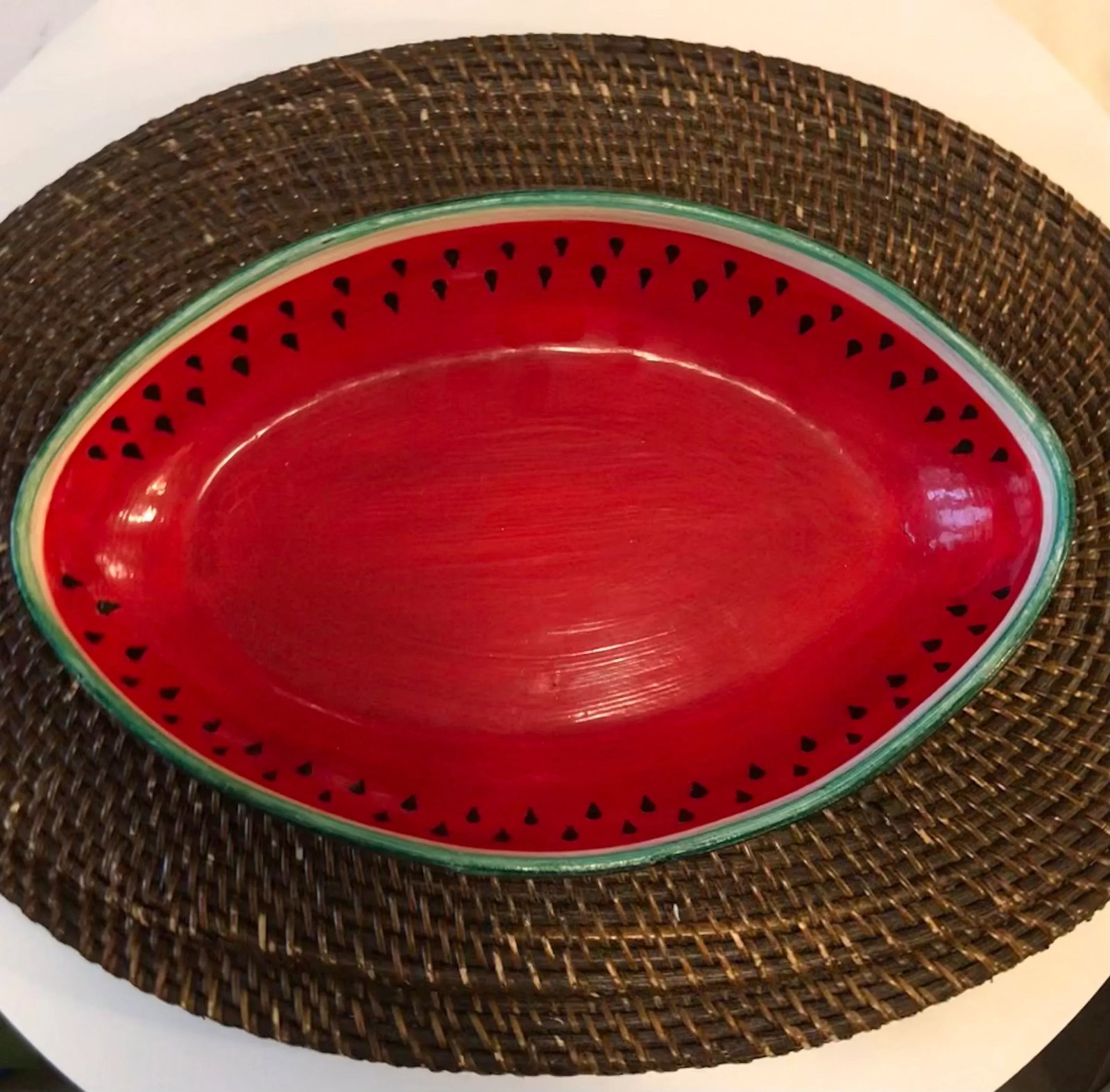 1970's Trompe-l'Oeil Folk Art Watermelon Bowl - 3