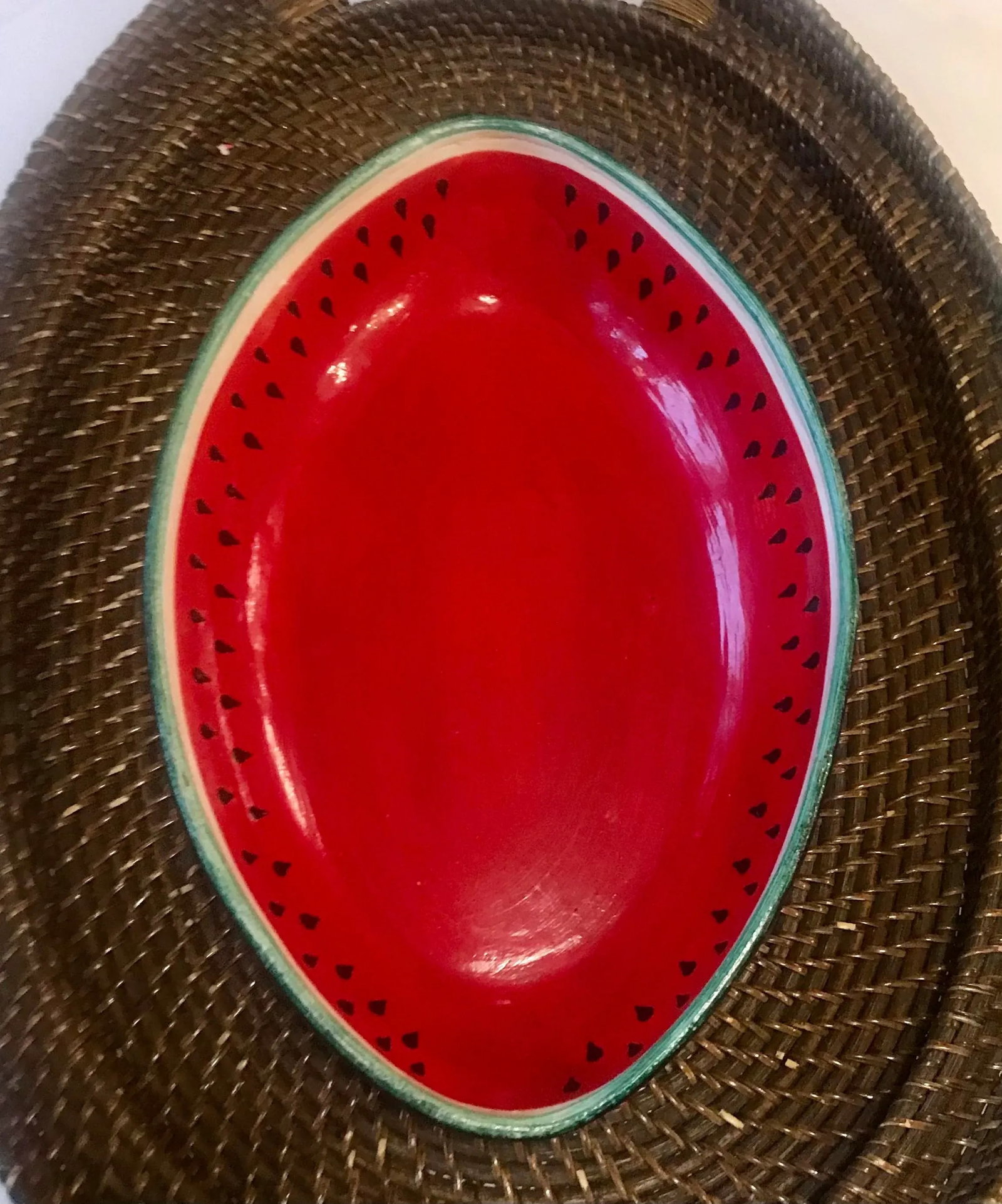 1970's Trompe-l'Oeil Folk Art Watermelon Bowl - 4