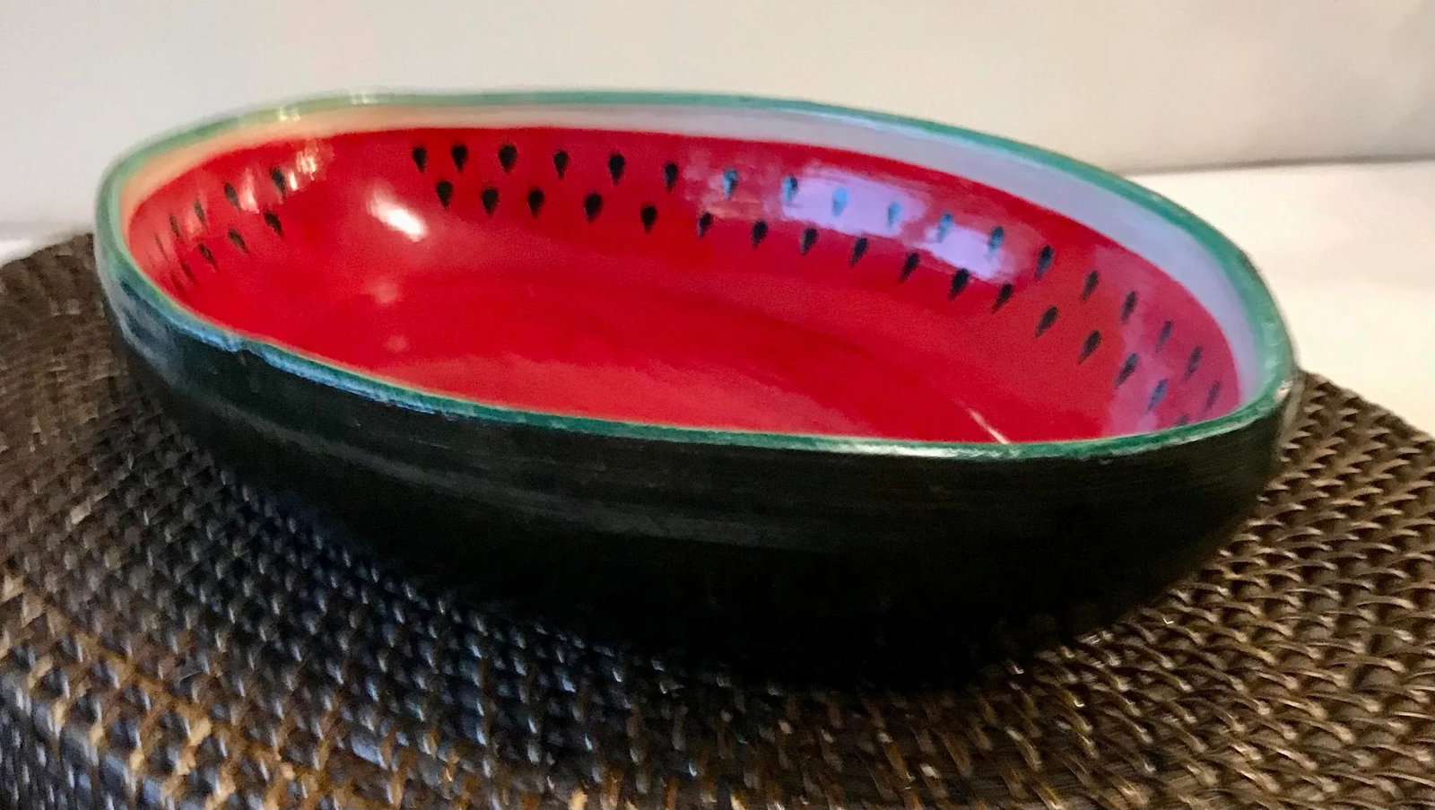 1970's Trompe-l'Oeil Folk Art Watermelon Bowl - 9