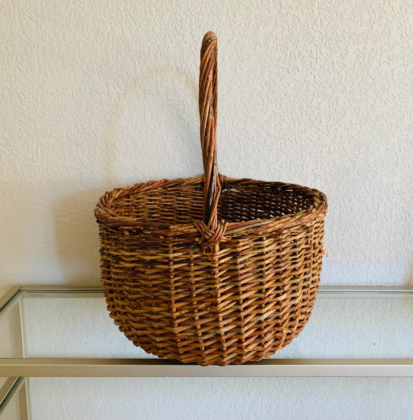 Late 20th Century Vintage Gathering Large Wicker Basket - 2