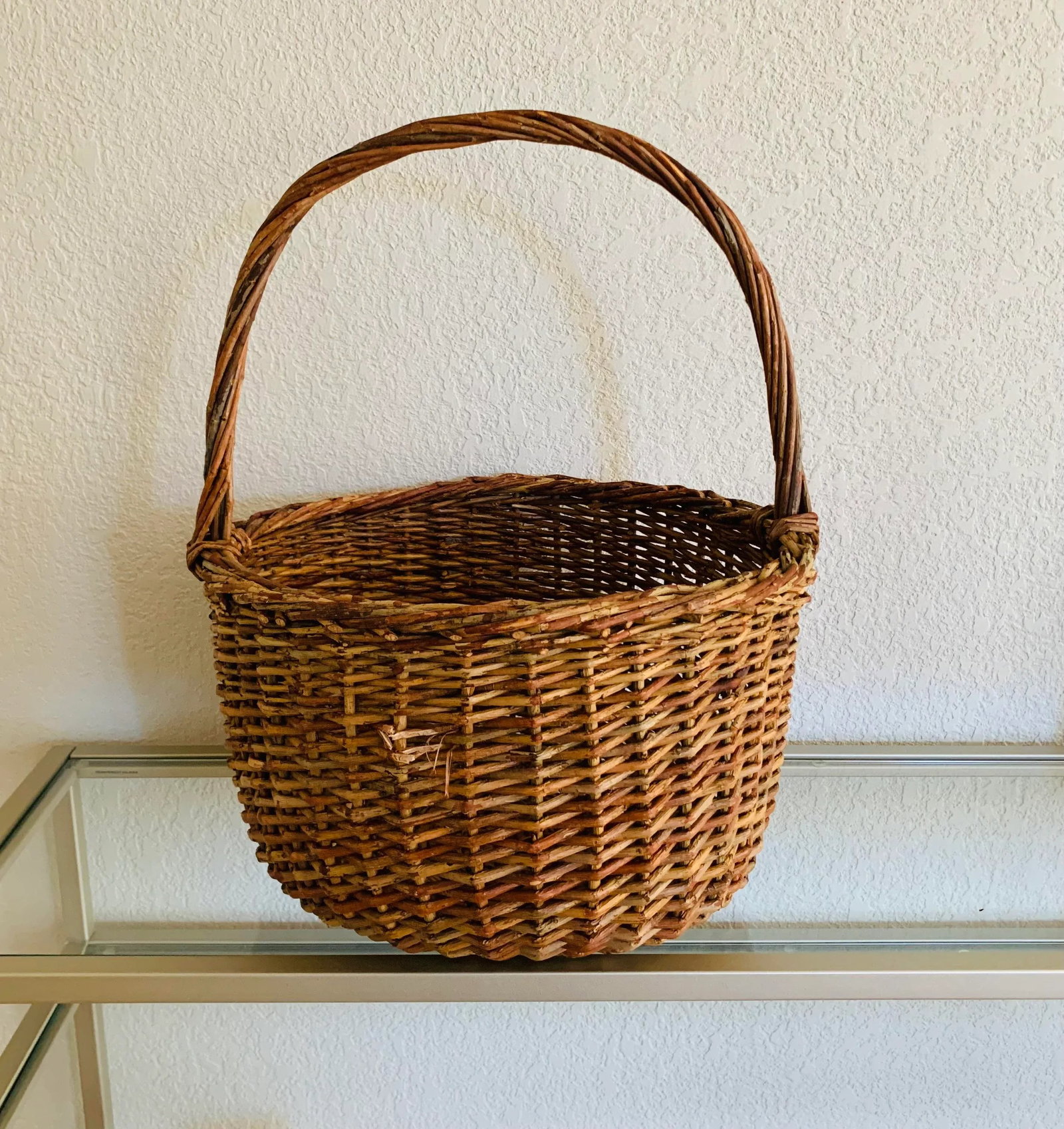 Late 20th Century Vintage Gathering Large Wicker Basket - 3