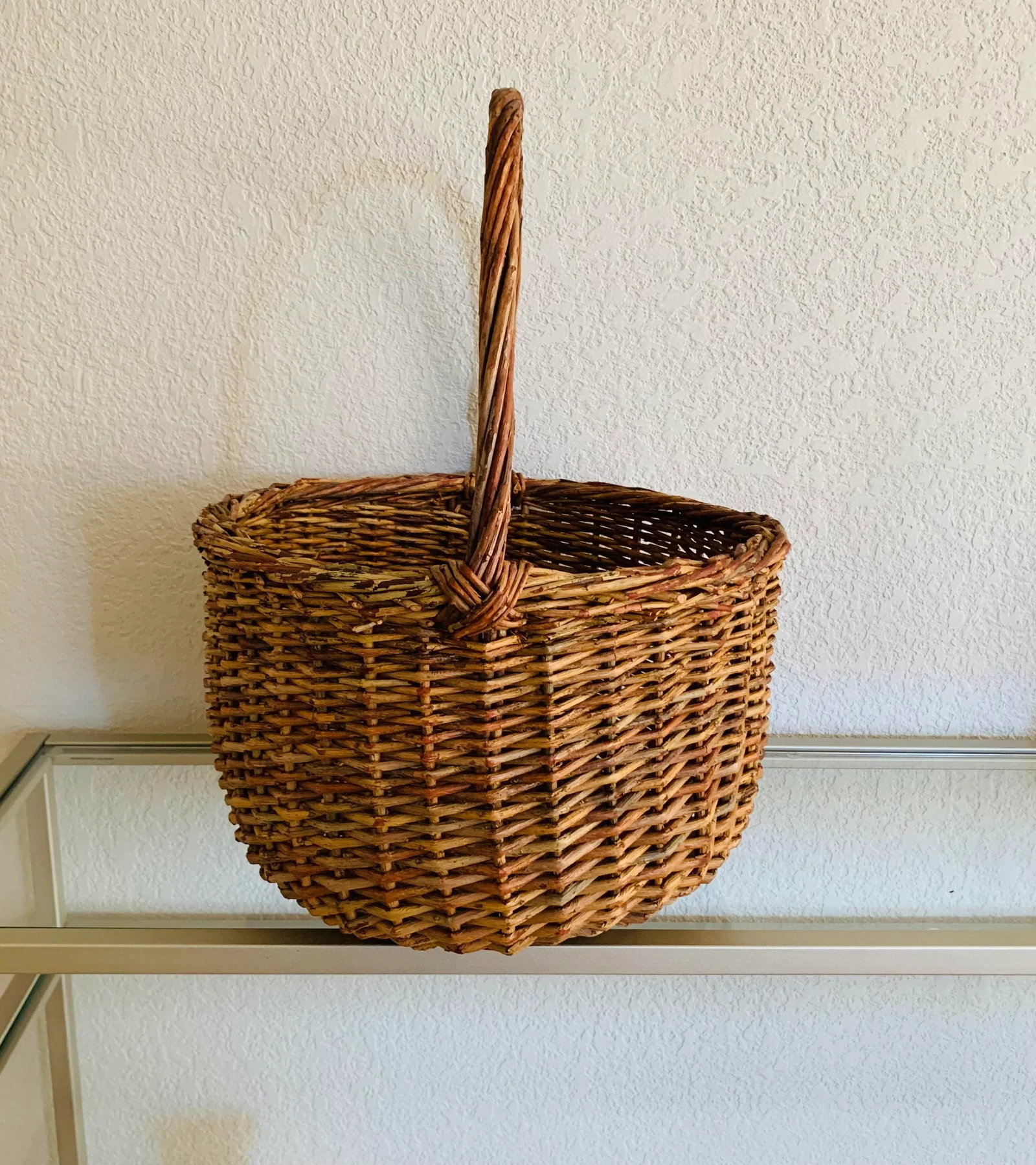Late 20th Century Vintage Gathering Large Wicker Basket - 4