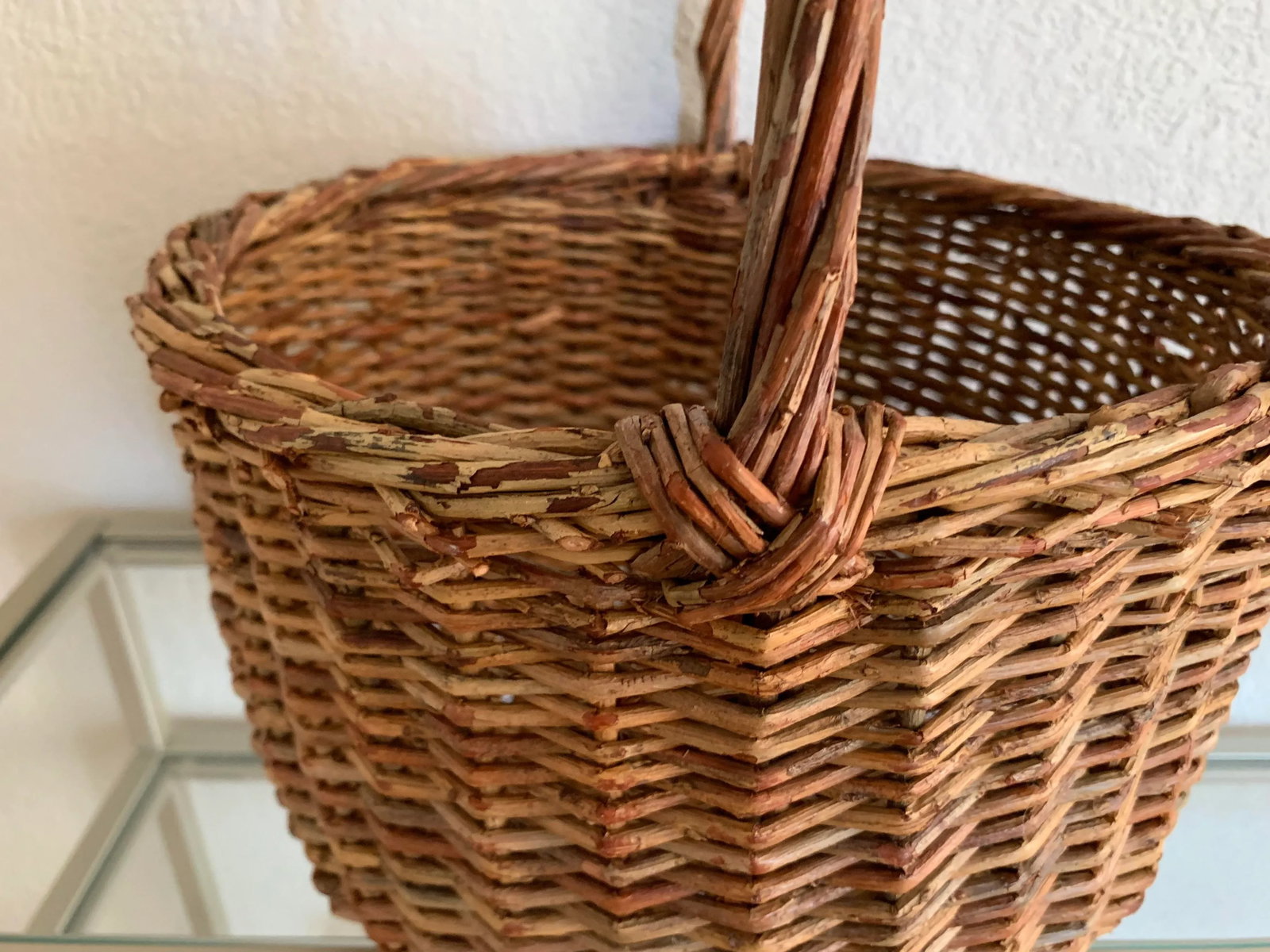 Late 20th Century Vintage Gathering Large Wicker Basket - 5