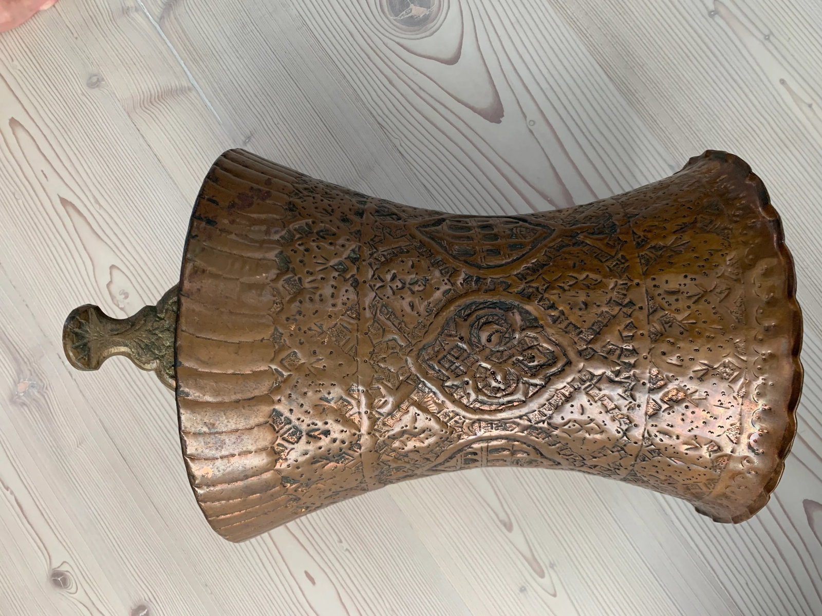 Large Vintage Boho Copper Jardiniere or Vase - 3