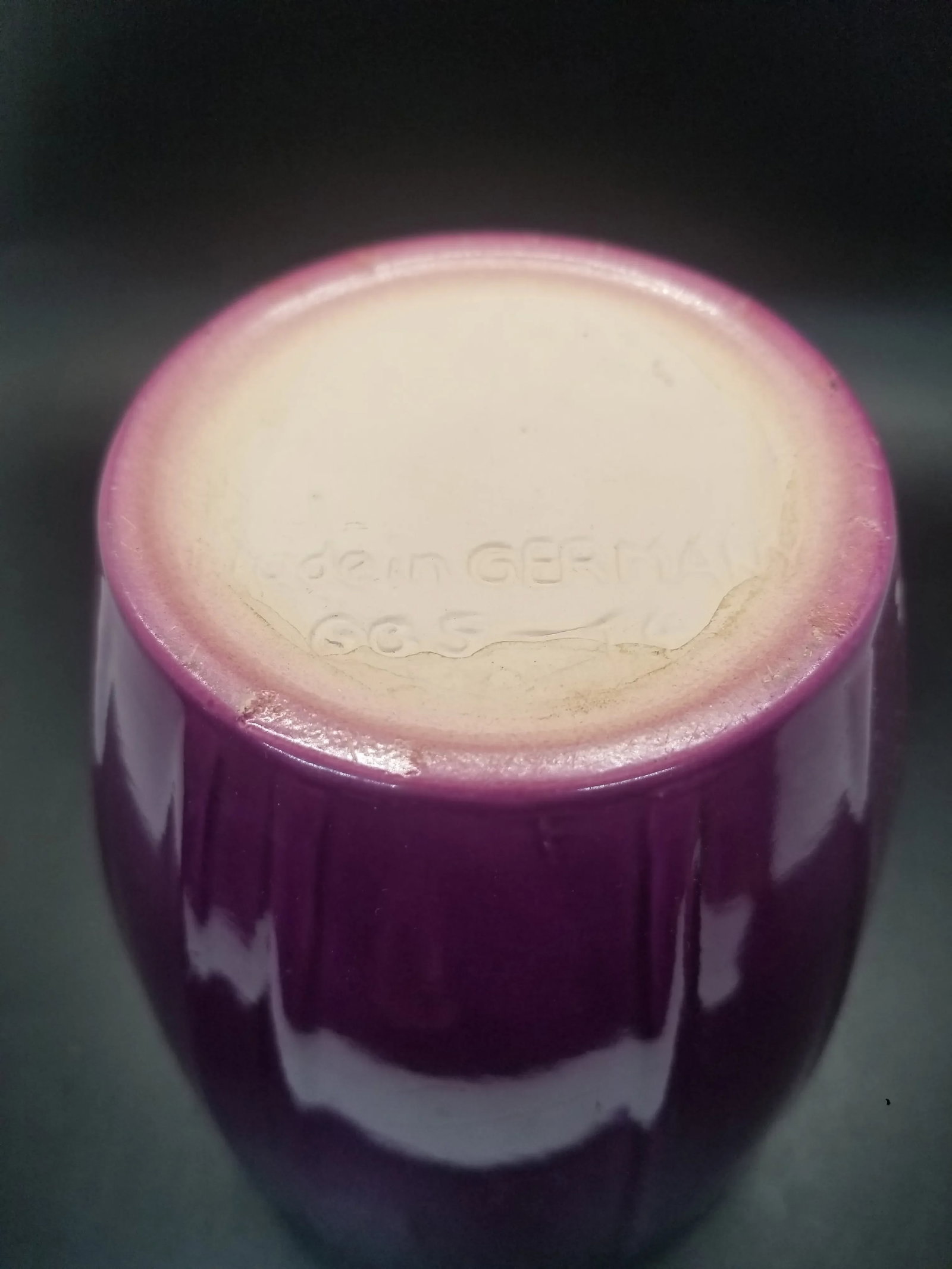 Scheurich Pottery Vase 605-14 Planter Pot Purple Textured Made in Germany - 3