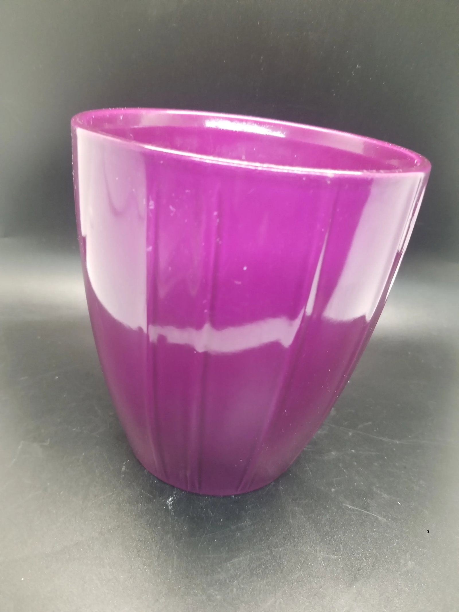 Scheurich Pottery Vase 605-14 Planter Pot Purple Textured Made in Germany - 4