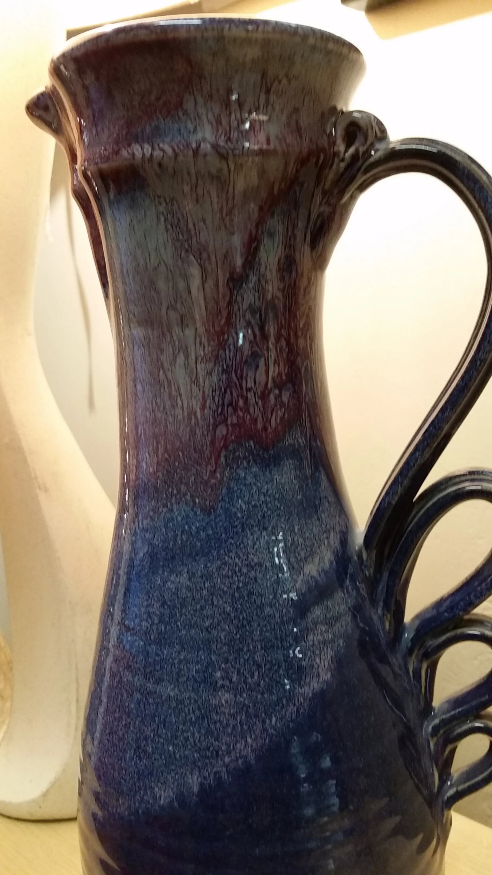 Signed Modernist Studio Pitcher Stoneware Vase - 2