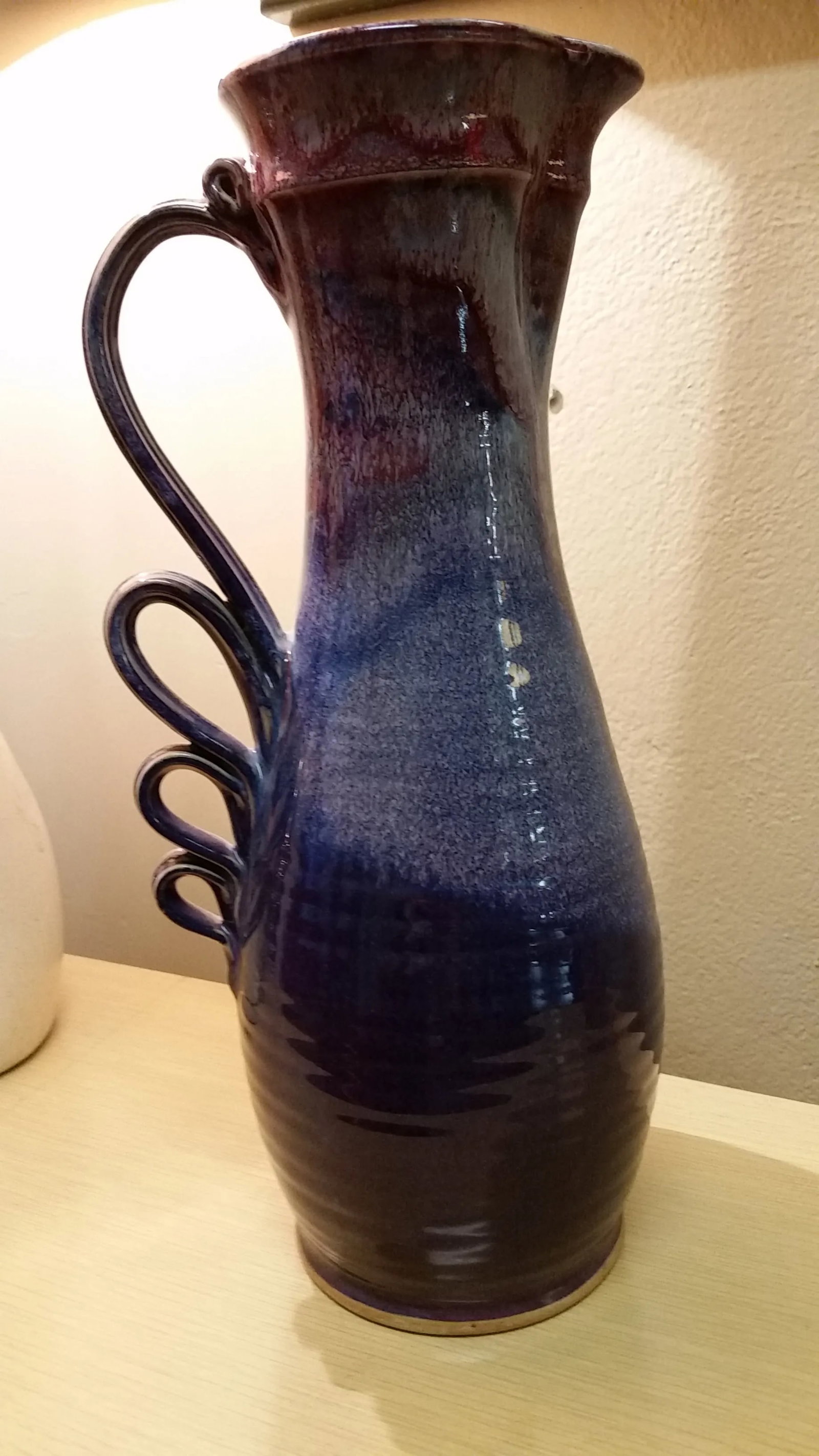 Signed Modernist Studio Pitcher Stoneware Vase - 4