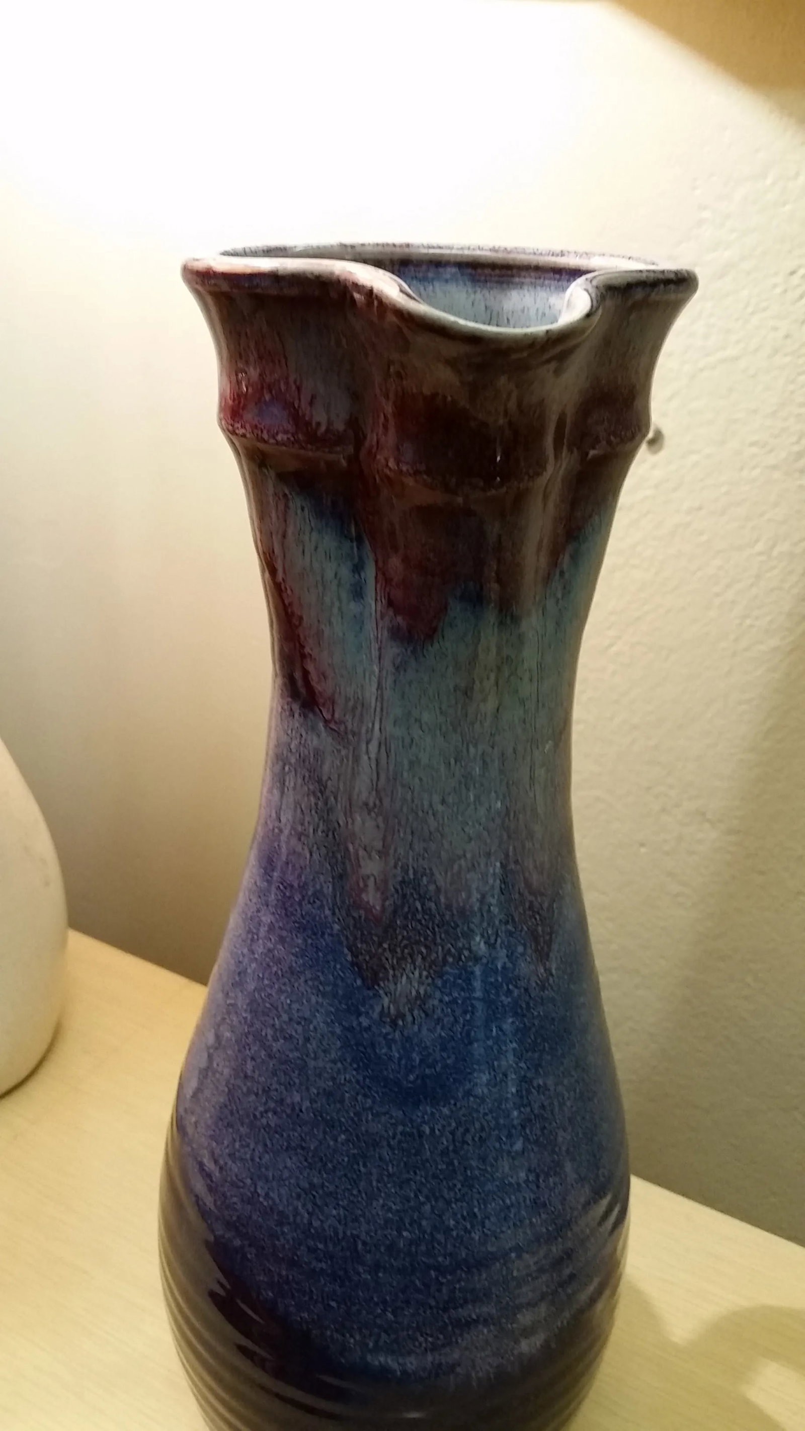 Signed Modernist Studio Pitcher Stoneware Vase - 5