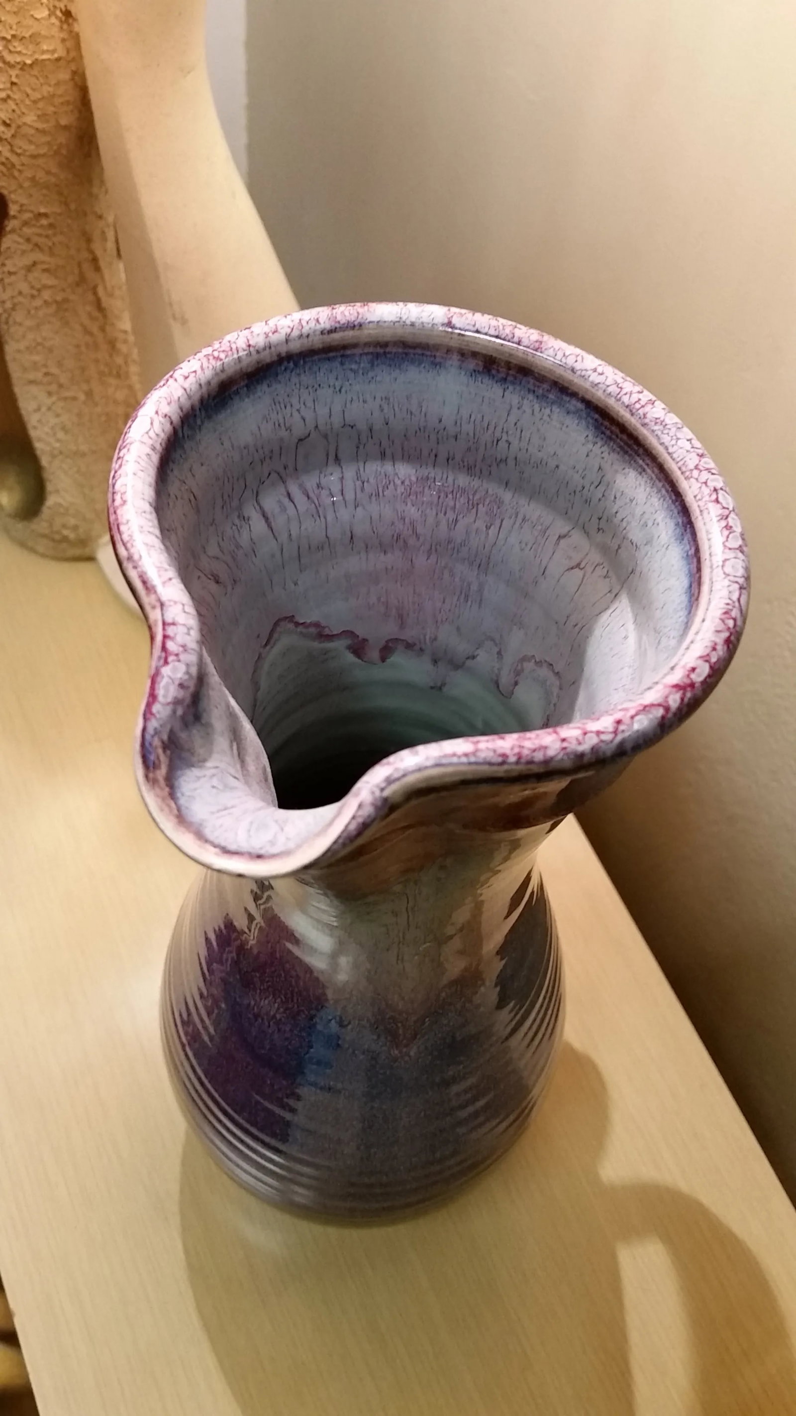 Signed Modernist Studio Pitcher Stoneware Vase - 6