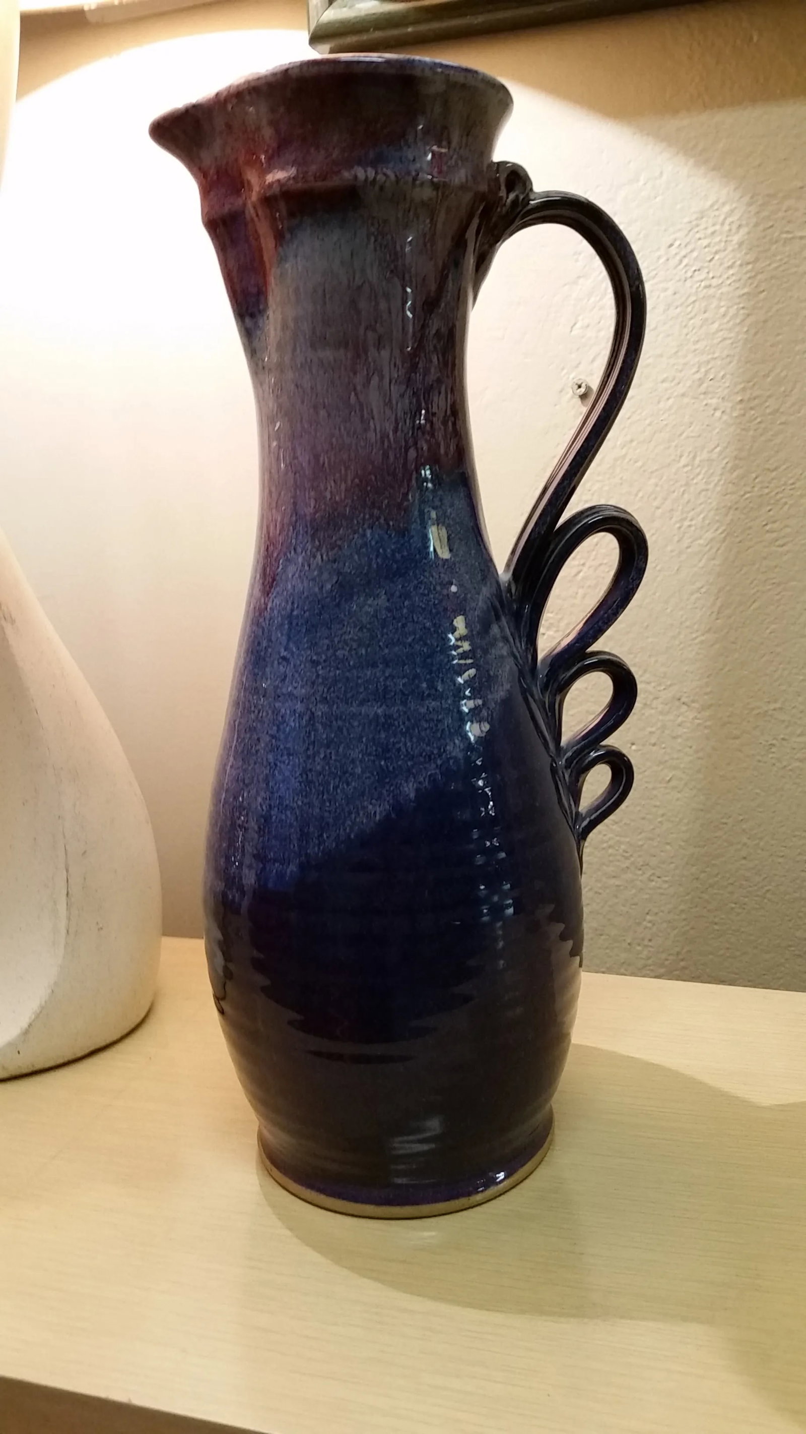 Signed Modernist Studio Pitcher Stoneware Vase - 8