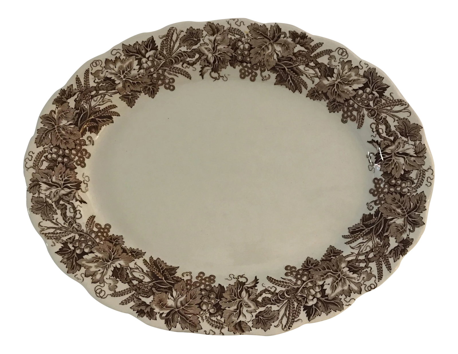 Booths "Vine & Wheat" Large Platter: Booths "Vine & Wheat" A8083 Pattern circa 1900-1911. Made in England. Condition: Alterations: Original Condition Unaltered Imperfections: Some Imperfections Condition Notes: Excellent - Minor wear