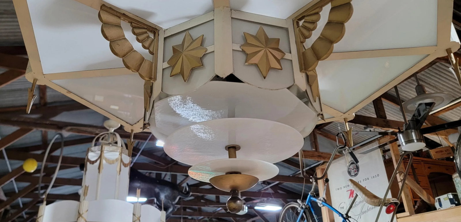 Art Deco Movie Theater Chandelier 1930's - 3