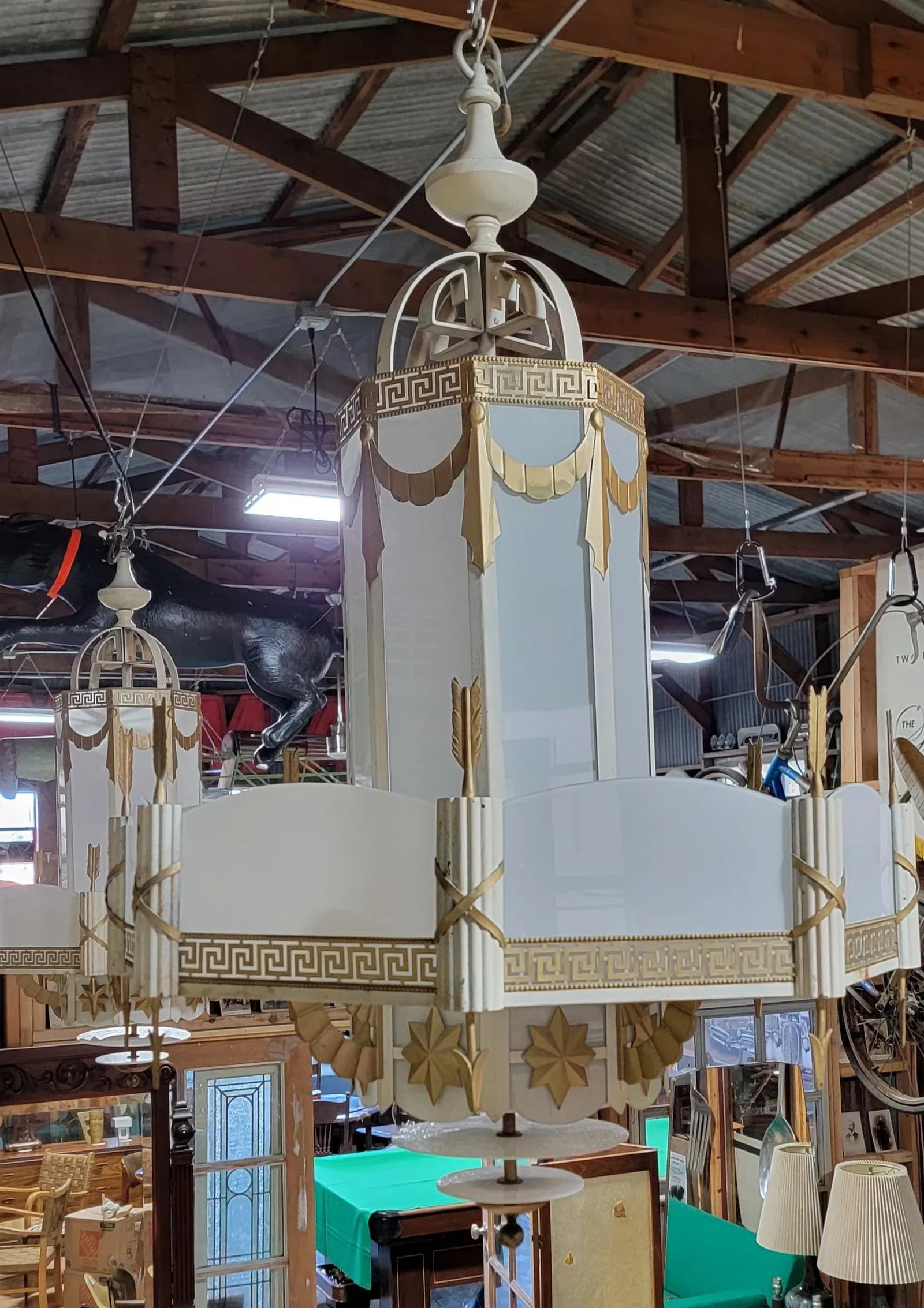 Art Deco Movie Theater Chandelier 1930's - 8