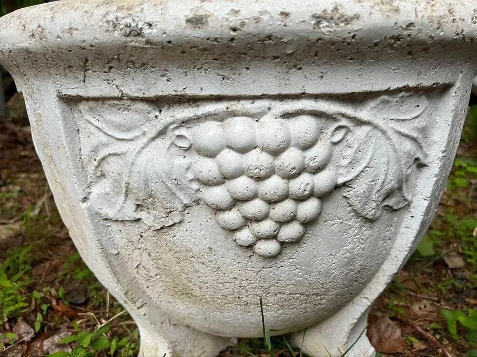 Vintage Cast Cement Large Garden Urn - 2