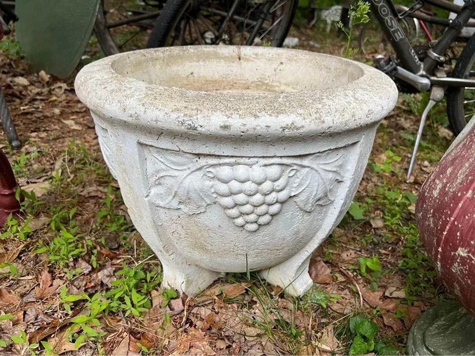 Vintage Cast Cement Large Garden Urn - 5