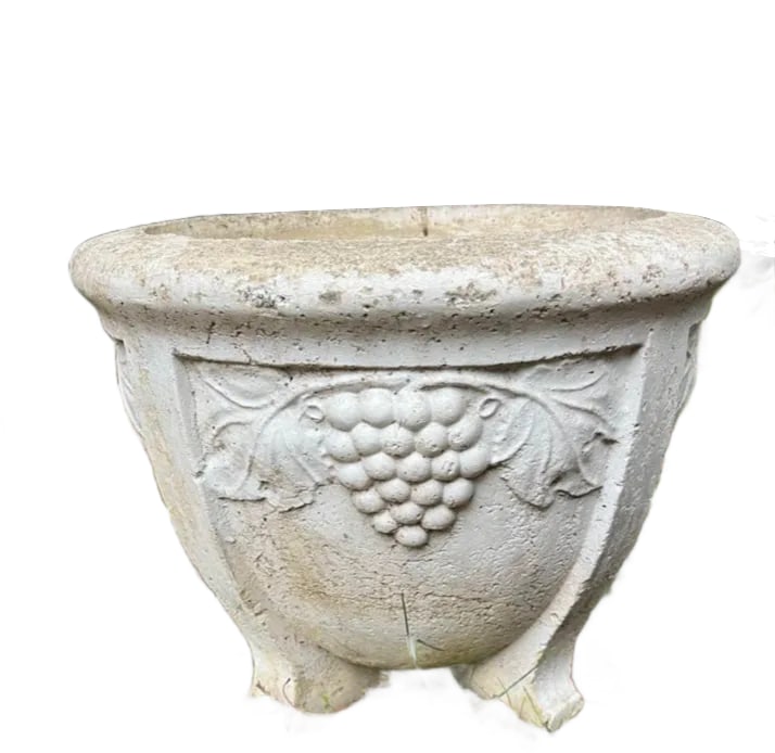 Vintage Cast Cement Large Garden Urn - 6