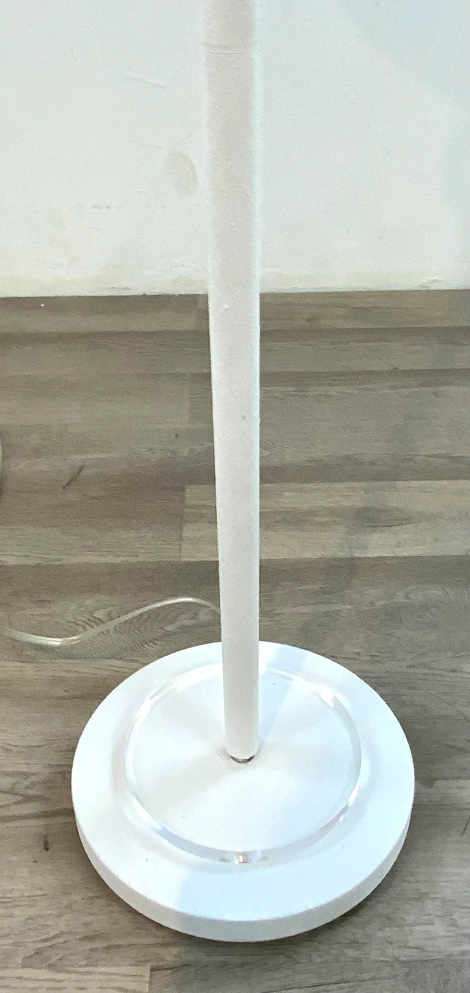 Modern White Hammered Metal Two Ring Floor Lamp - 2