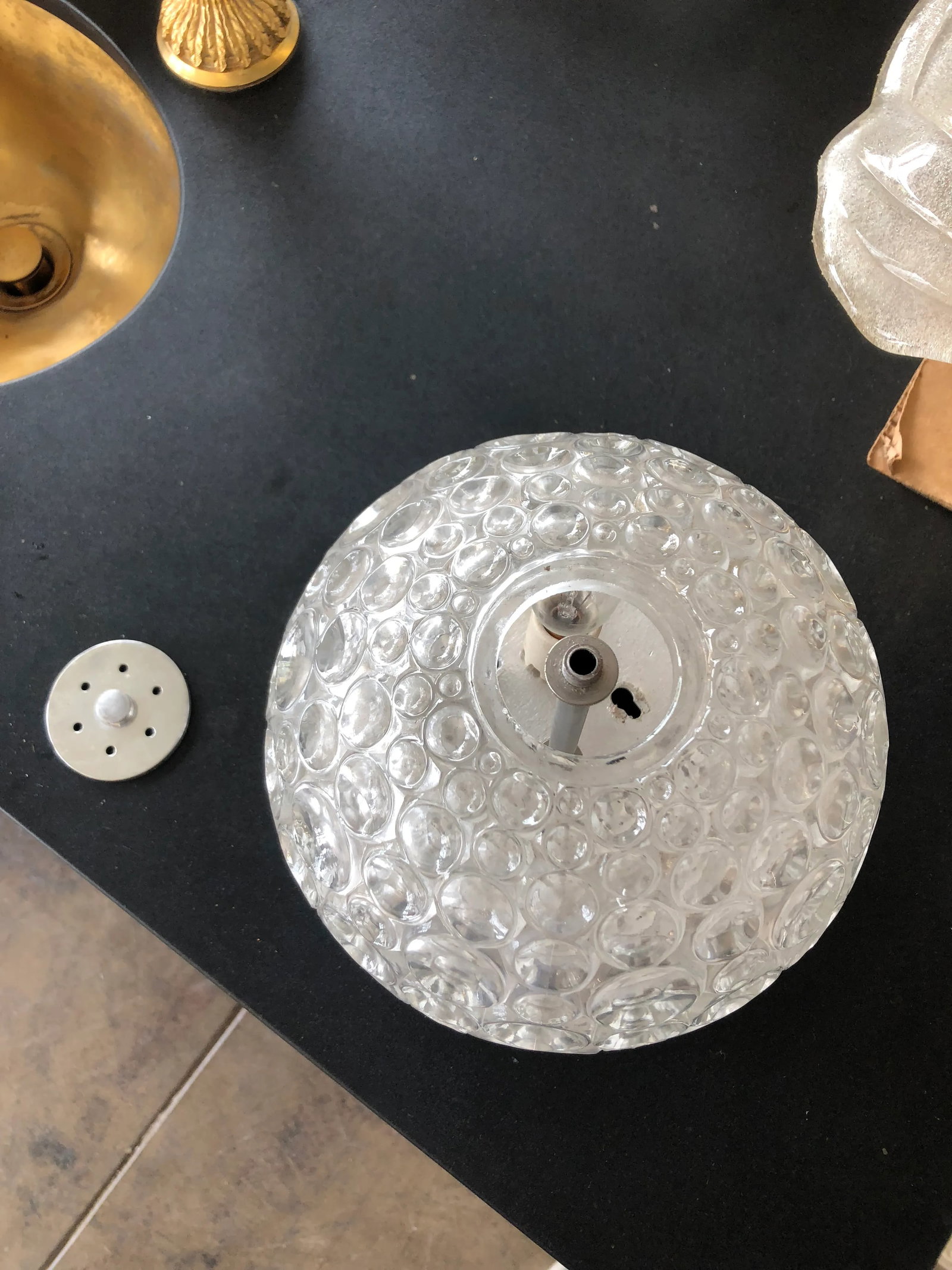 Mid Century Modern Style Bubble Glass Flush Mount - 5