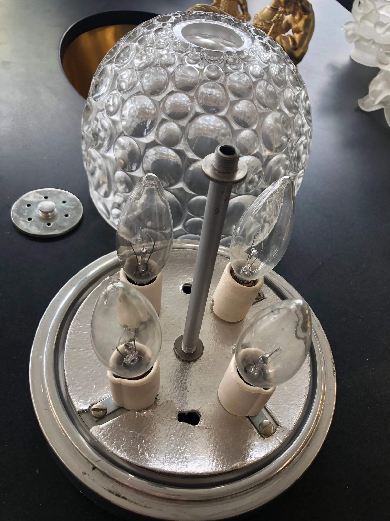 Mid Century Modern Style Bubble Glass Flush Mount - 8