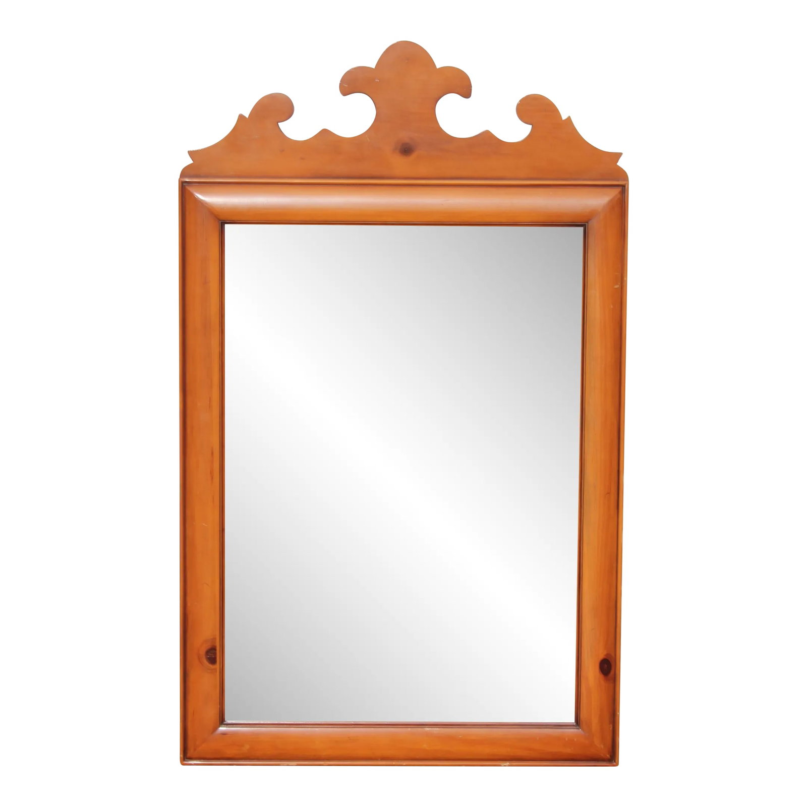 Vintage Mid 20th Century Frame Beveled Wall Mirror: High Quality American Made Solid Wood Frame Beveled Wall Mirror. Circa Mid 20th Century Condition: Alterations: Original Condition Unaltered Imperfections: Some Imperfections Condition Notes: Good