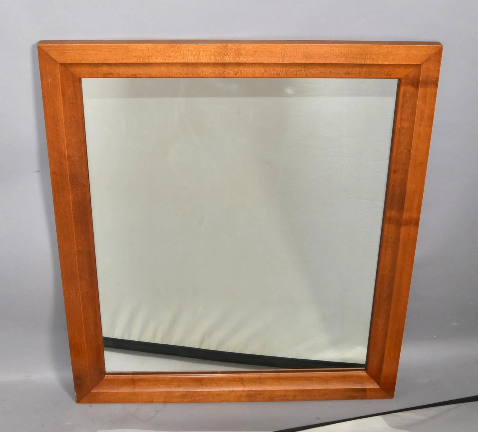 1970 Early American Maple Wood Rectangle Wall Mirror Moosehead - 5