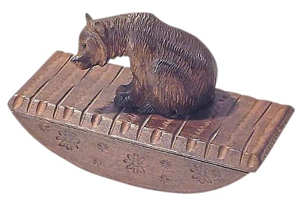 Antique Carved Black Forest Bear Ink Blotter: Rare, Antique; 19th century, German, hand-carved, Black Forest, bear ink blotter. No maker's marks. Condition: minor wear. Condition: Condition Notes: Good - Moderate wear and tear, but still has good