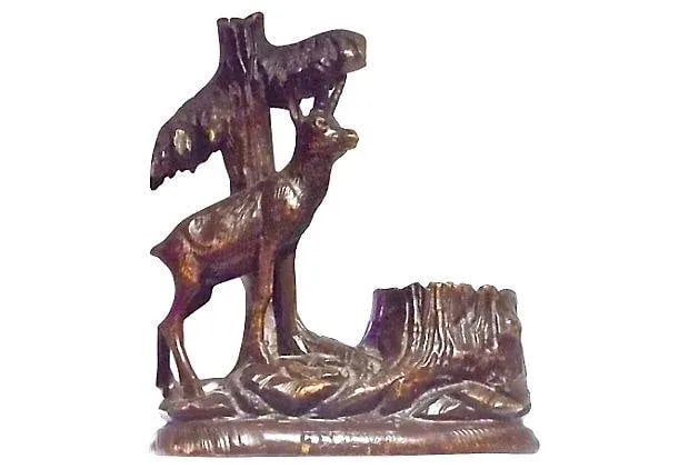 Antique Black Forest Chamois Matchstick Holder - 2