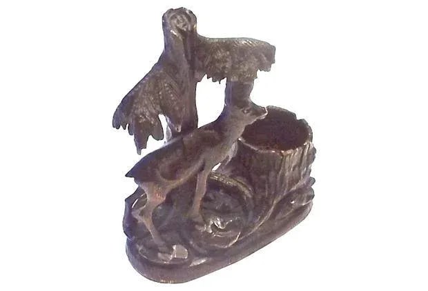 Antique Black Forest Chamois Matchstick Holder - 3