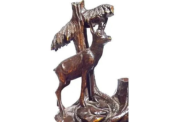 Antique Black Forest Chamois Matchstick Holder - 5