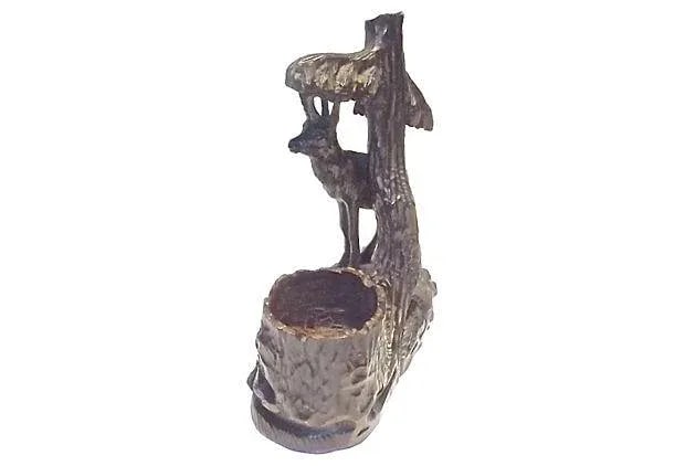 Antique Black Forest Chamois Matchstick Holder - 7