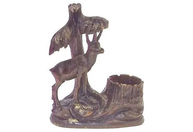 Antique Black Forest Chamois Matchstick Holder - 9