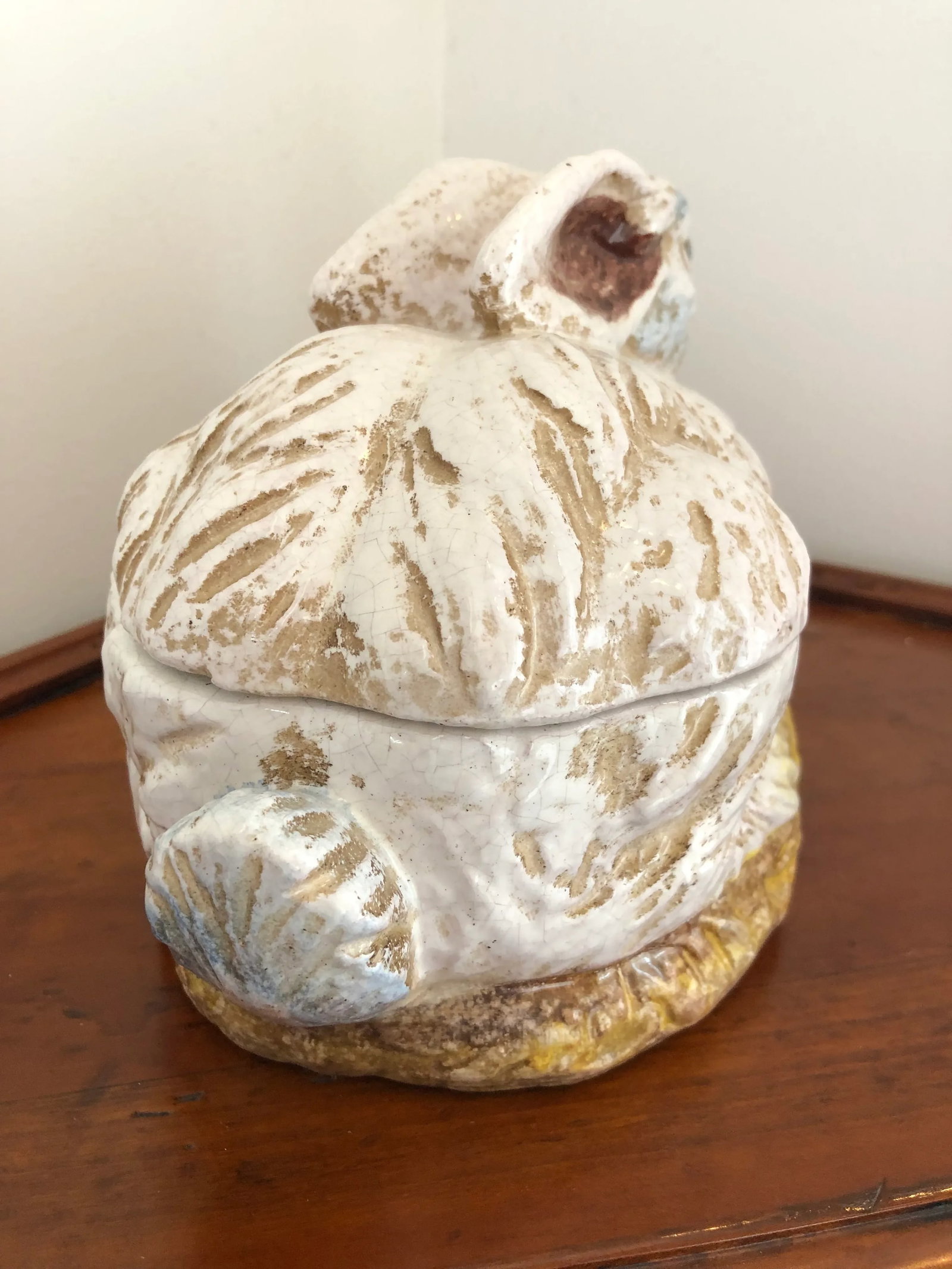 1990s Italian Hand Painted Ceramic Rabbit Cookie Jar, Garden Veggies - 3