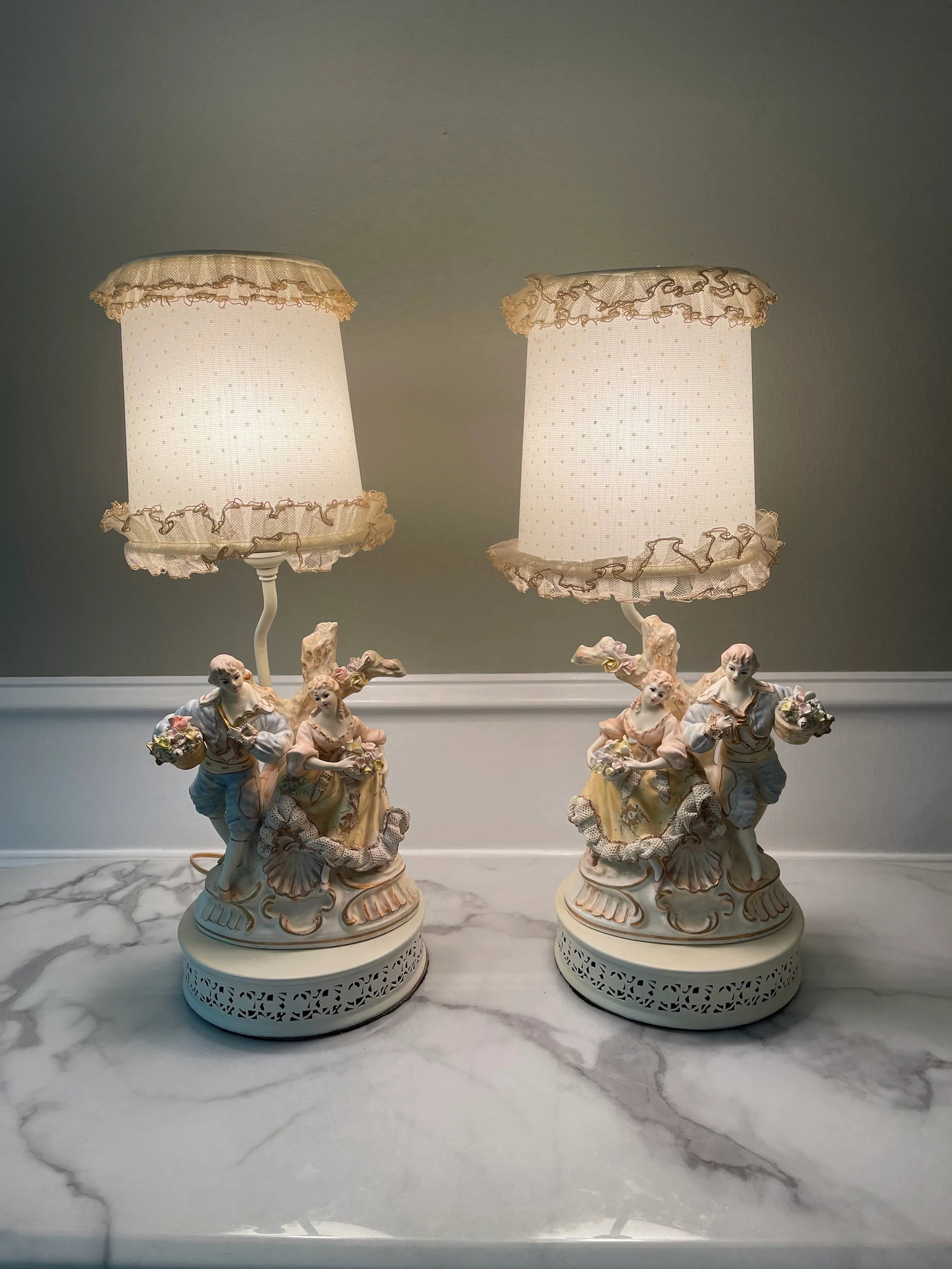 1940s French Style Figural Lamps - a Pair - 2