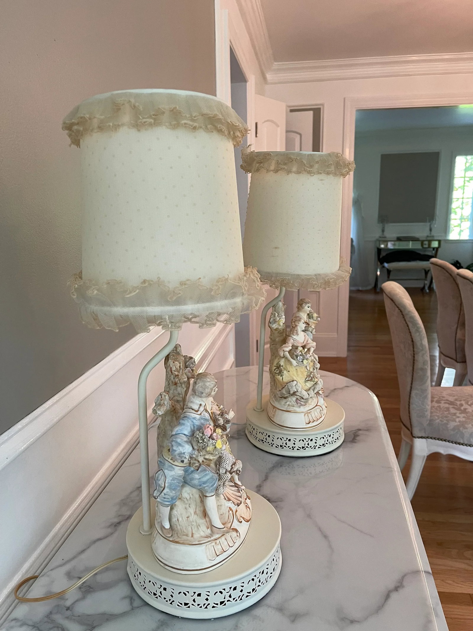 1940s French Style Figural Lamps - a Pair - 3