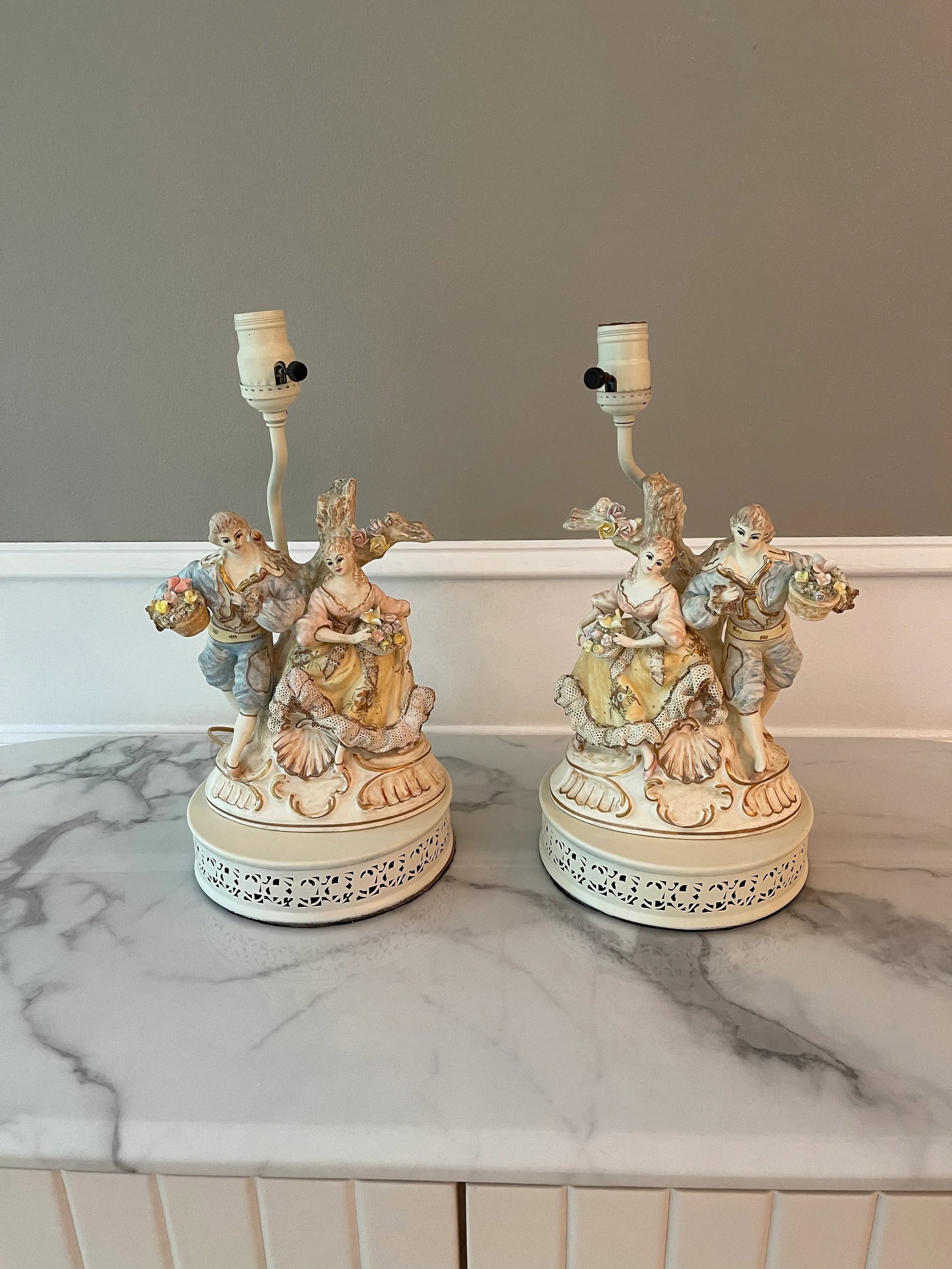 1940s French Style Figural Lamps - a Pair - 8