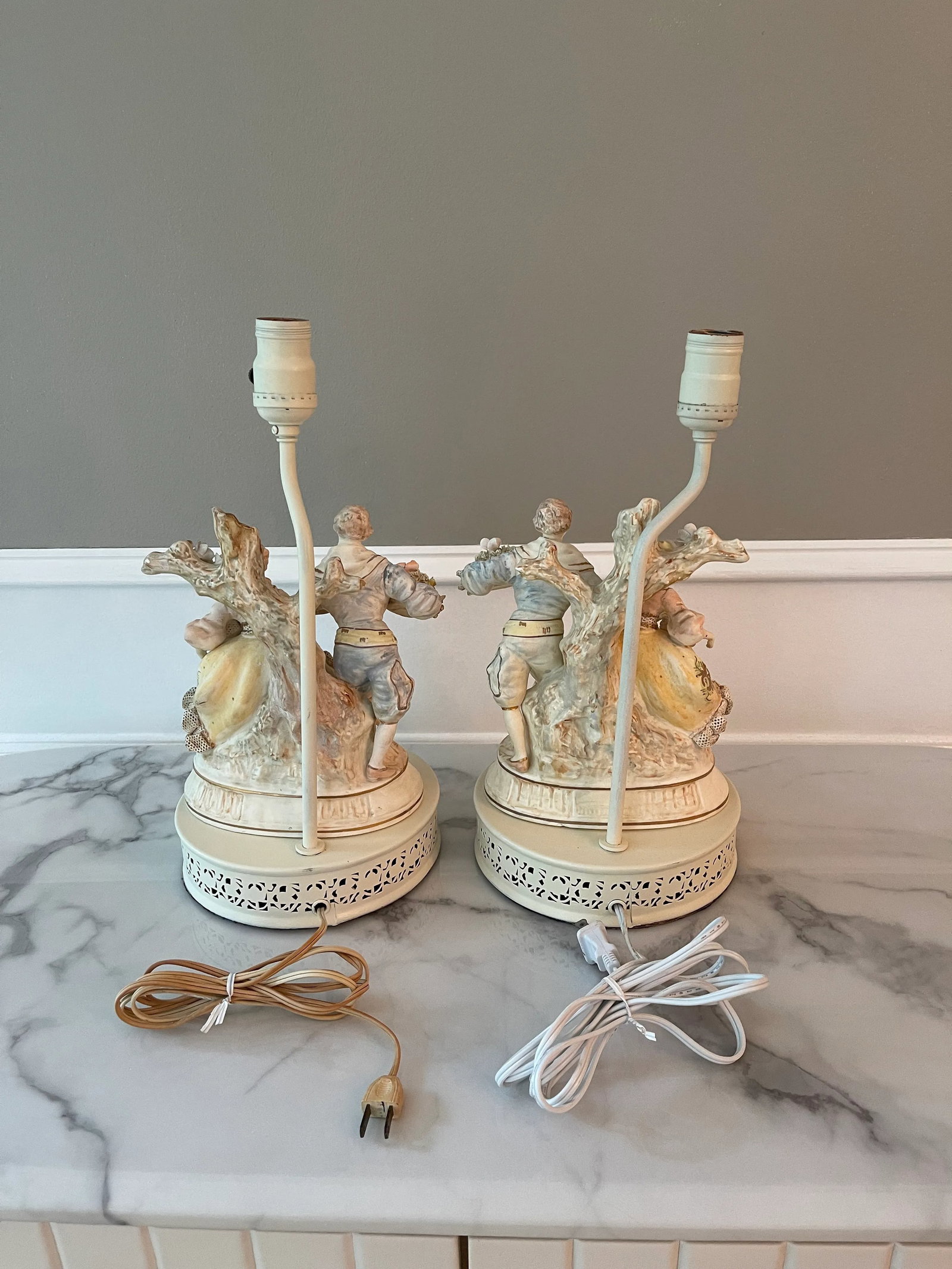 1940s French Style Figural Lamps - a Pair - 9