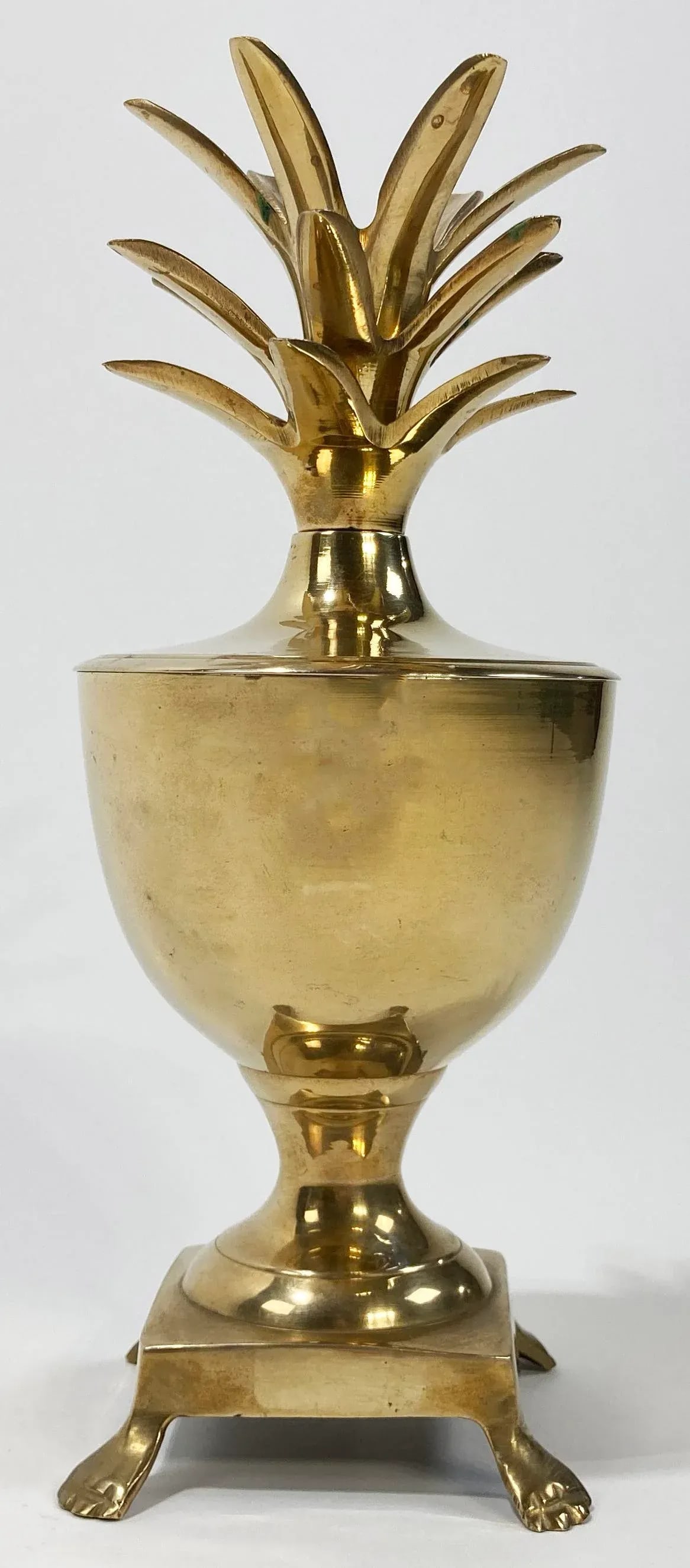 Vintage Hollywood Regency Style Brass Pineapple Urn - 2