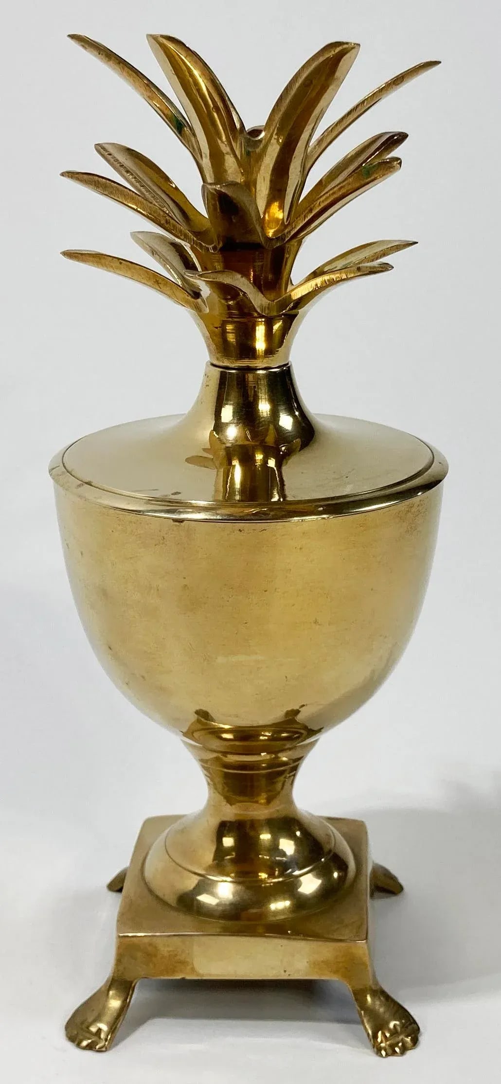 Vintage Hollywood Regency Style Brass Pineapple Urn - 3