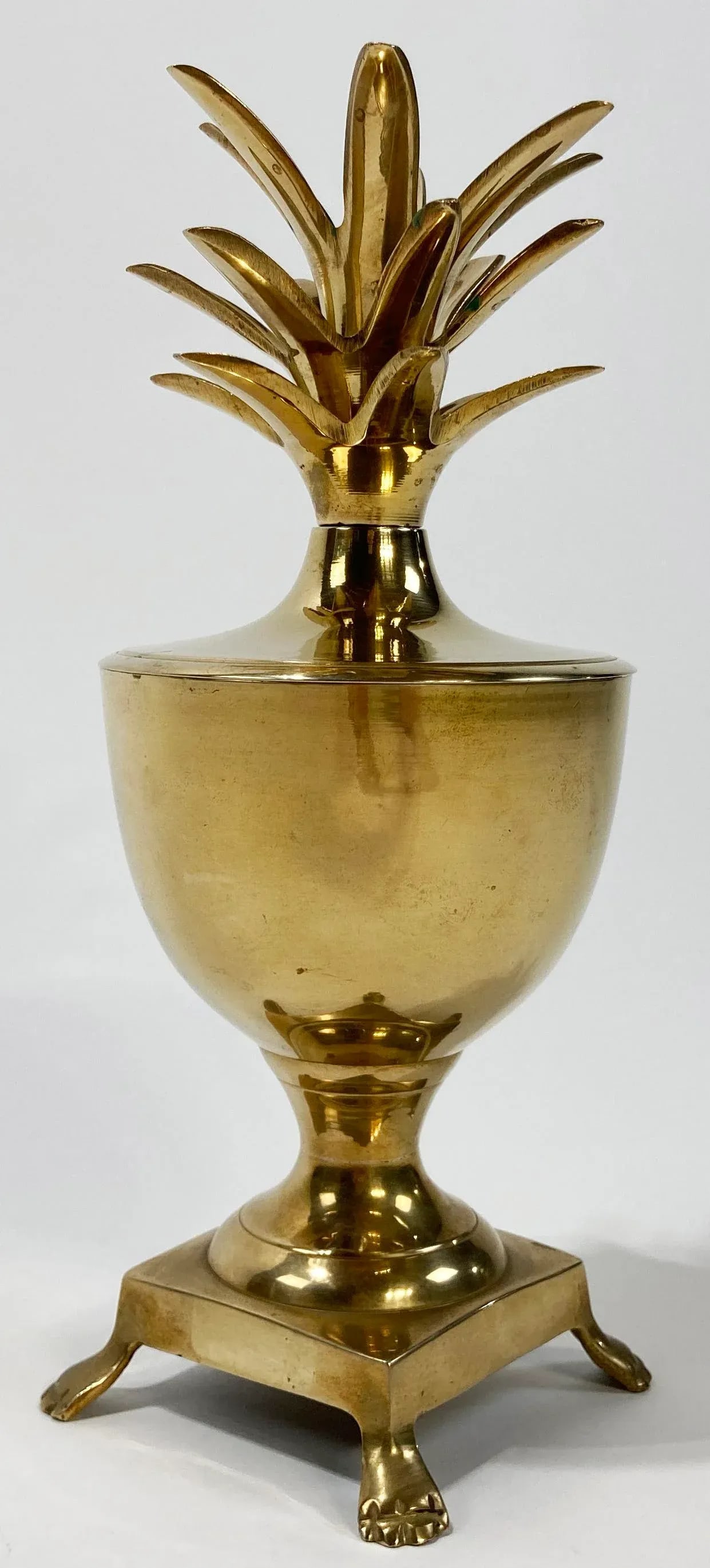 Vintage Hollywood Regency Style Brass Pineapple Urn - 4