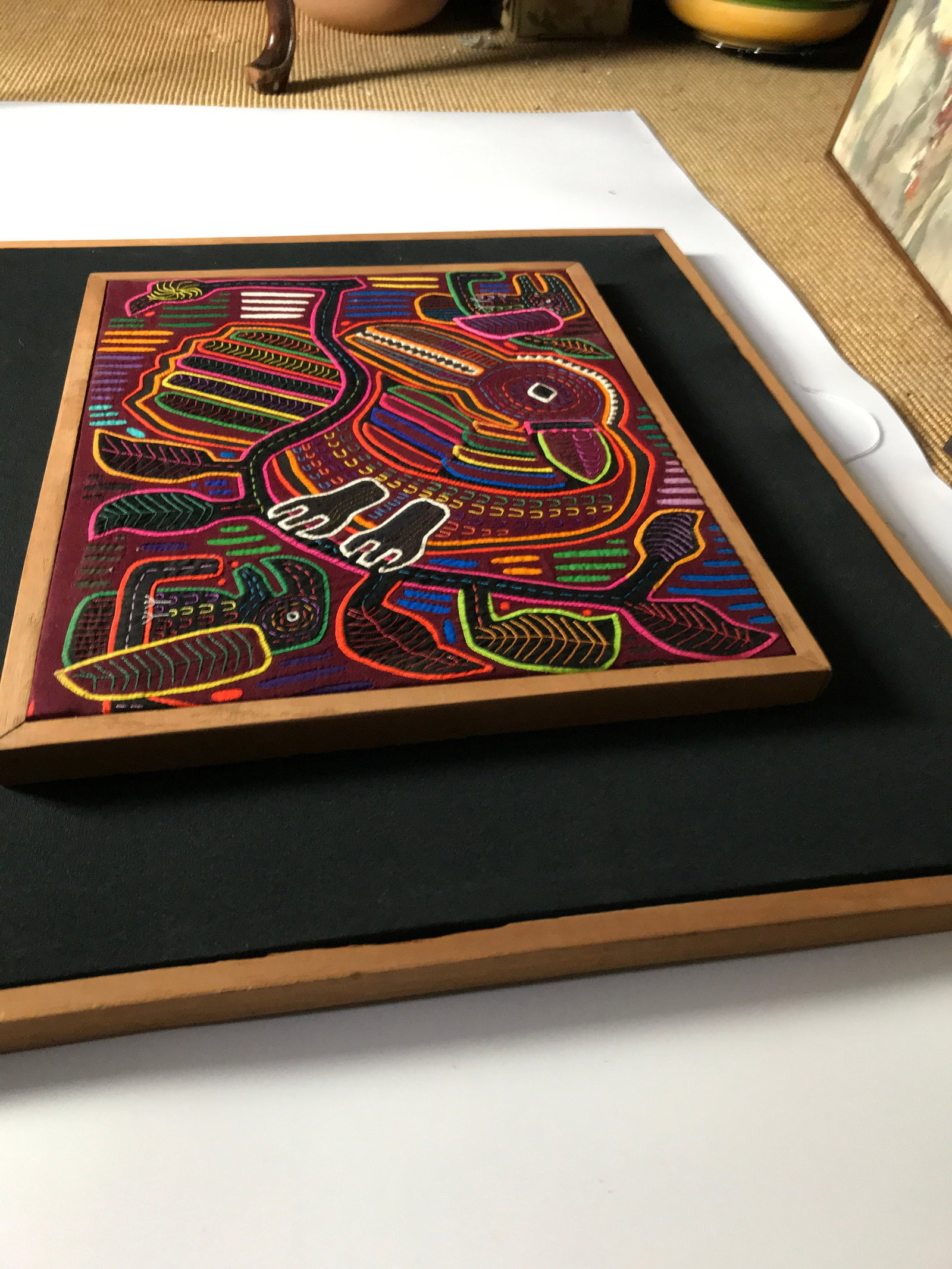 Vintage Mola Tribal Animal Motif Textile Art - 6