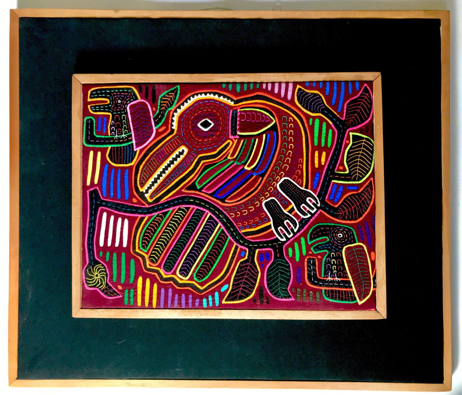 Vintage Mola Tribal Animal Motif Textile Art - 7