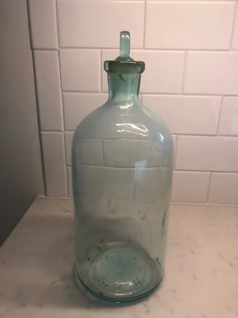 Vintage 1930s Glass Apothecary Bottle Jar - 5