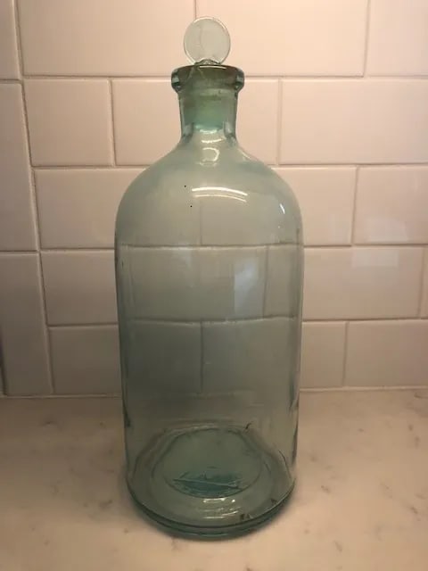 Vintage 1930s Glass Apothecary Bottle Jar - 8