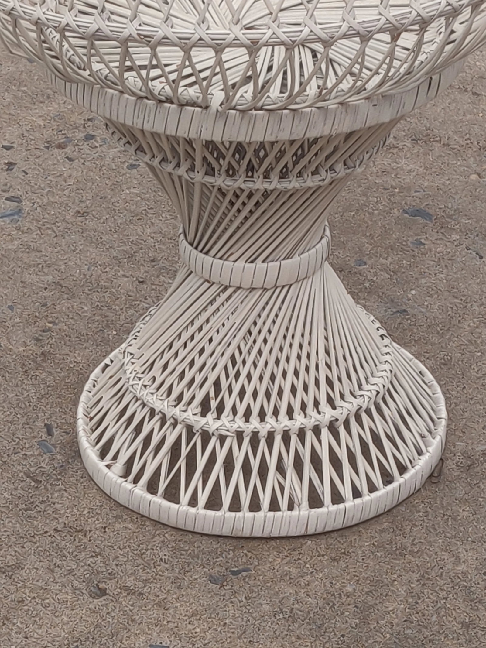 Late 20th Century Natural Woven Wicker, Rattan Plant Stand / Cachepot - 3