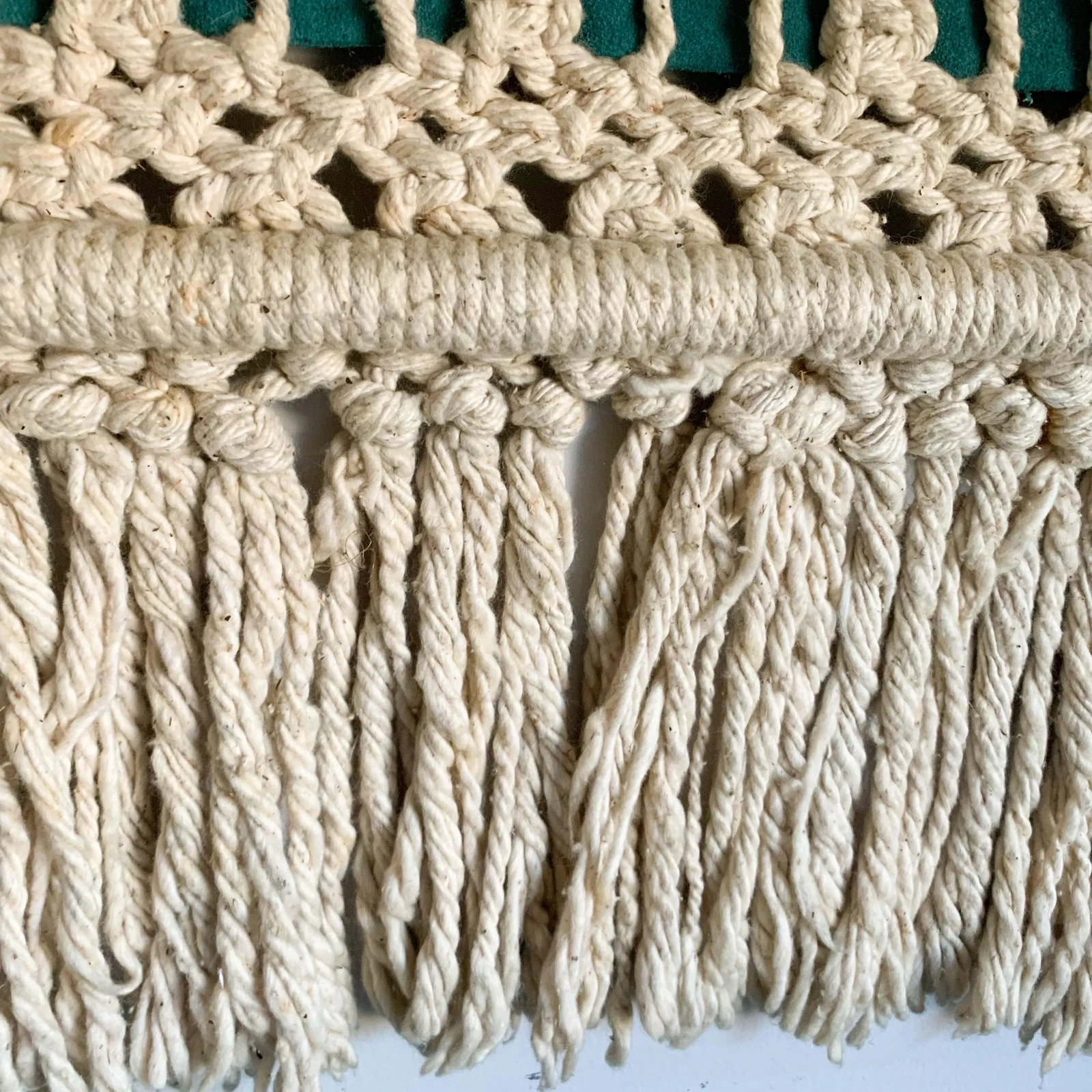 Large Vintage 70s Wall Hanging Art Weaving Tapestry Macrame - 11