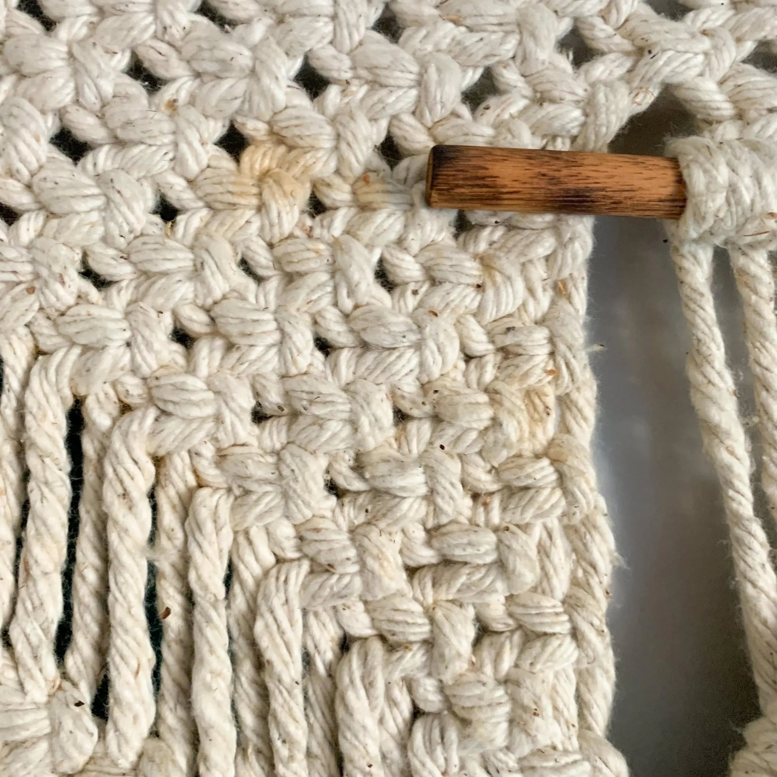 Large Vintage 70s Wall Hanging Art Weaving Tapestry Macrame - 12
