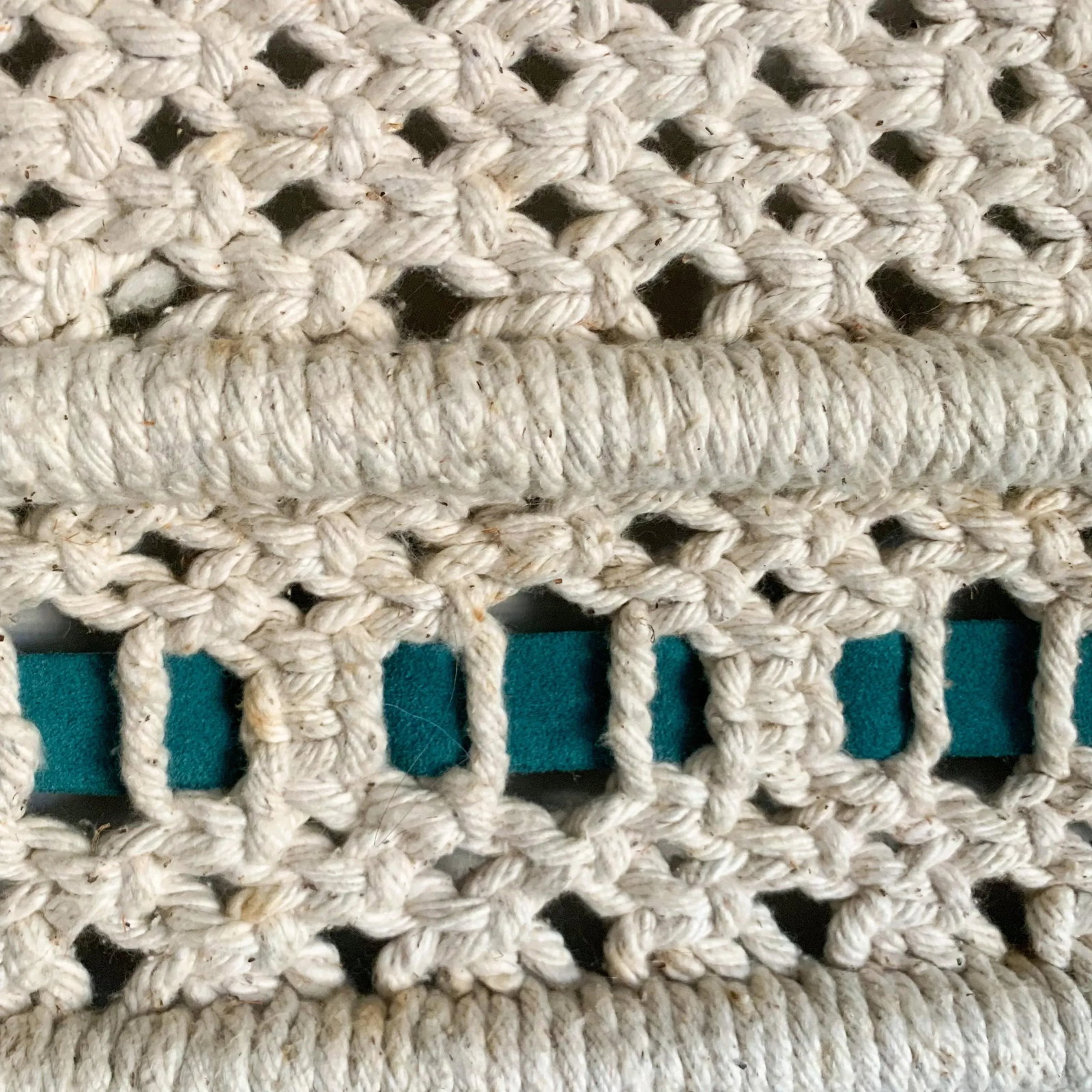Large Vintage 70s Wall Hanging Art Weaving Tapestry Macrame - 5