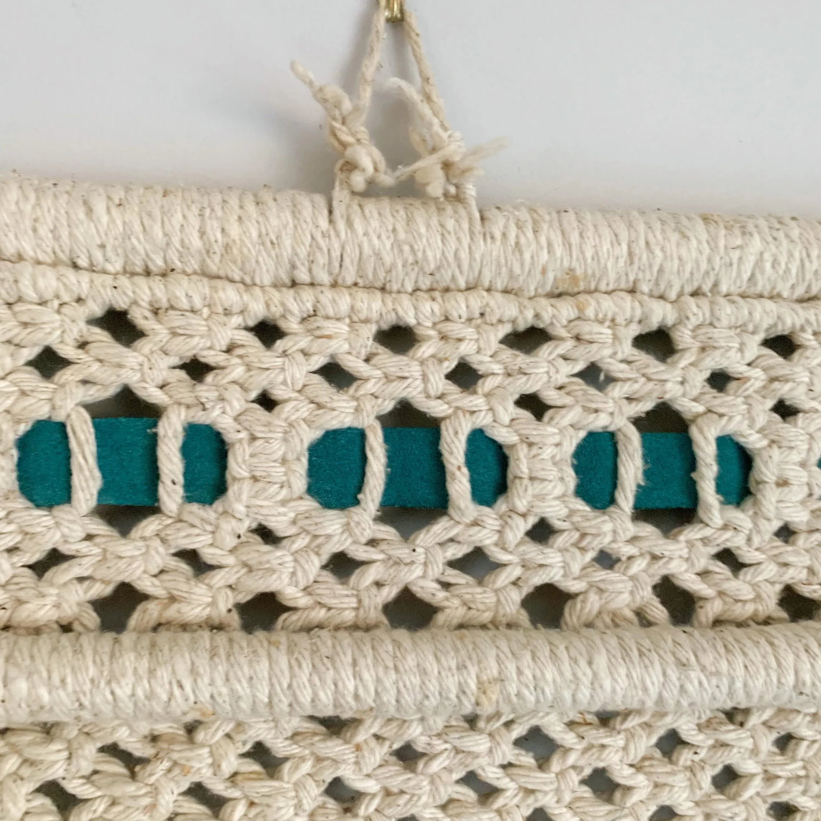 Large Vintage 70s Wall Hanging Art Weaving Tapestry Macrame - 6